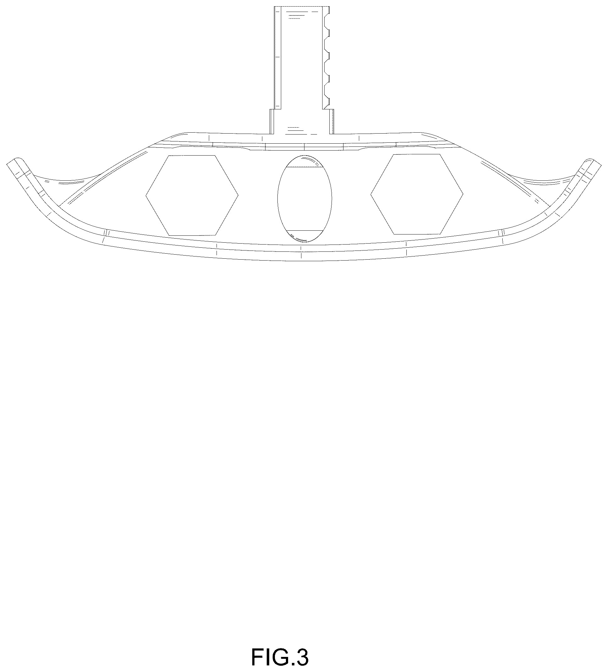 Patent USD1077596 Figure 3 – Grass trimmer wheel attachment
