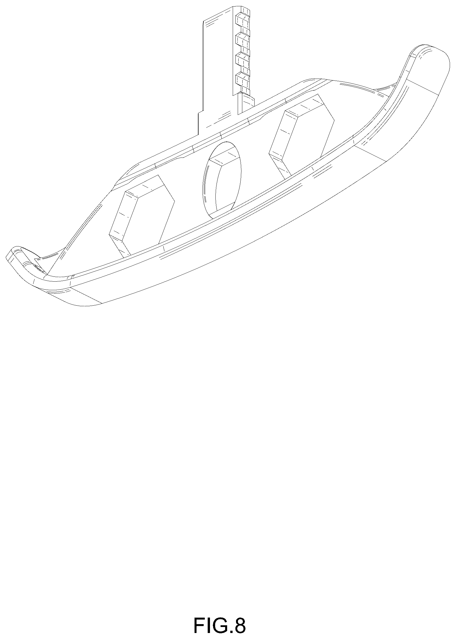 Patent USD1077596 Figure 8 – Grass trimmer wheel attachment
