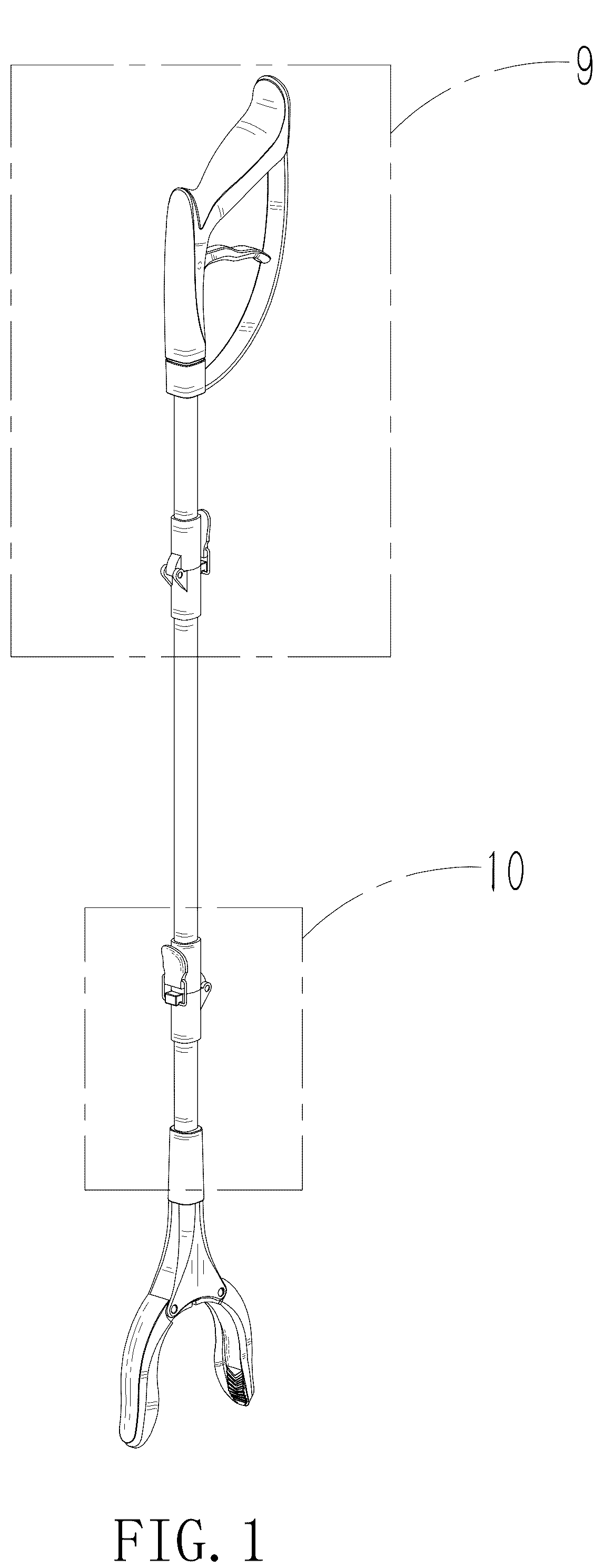 Patent USD1077606 Figure 1 – Reacher grabber