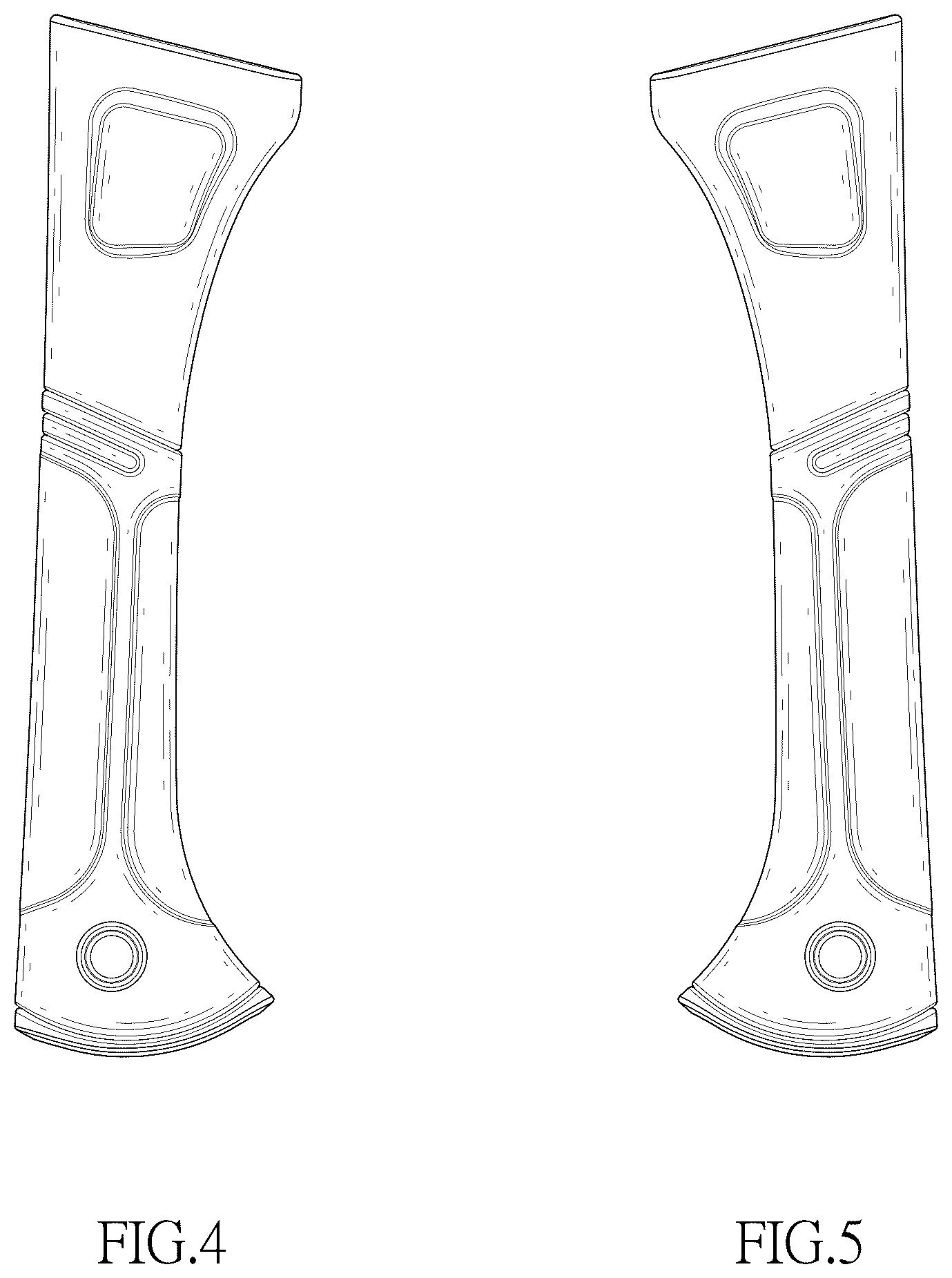 Patent USD1077611 Figure 3 – Garden knife handle