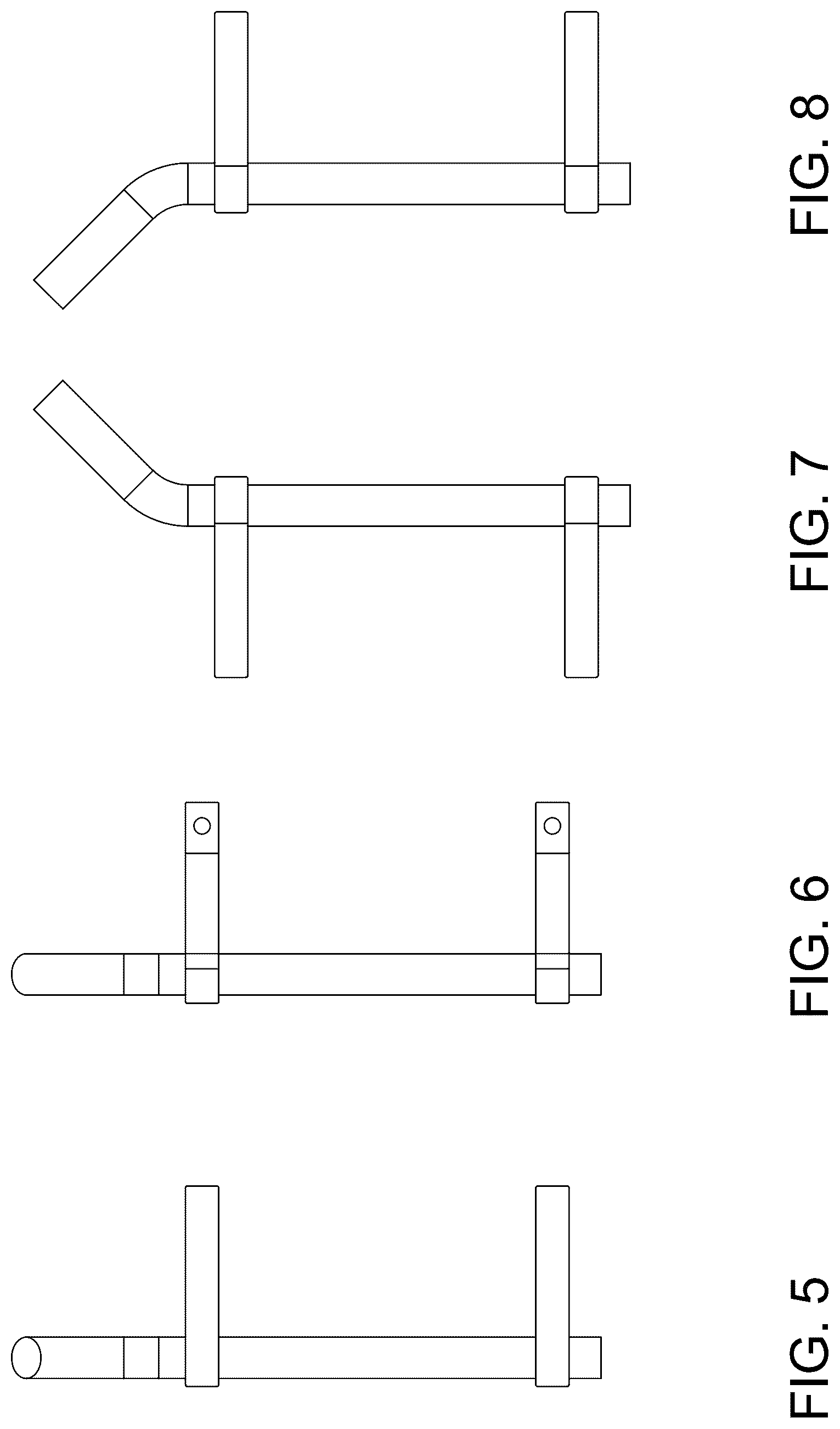 Patent USD1077615 Figure 2 – Adjustable and configurable bent door pull assembly