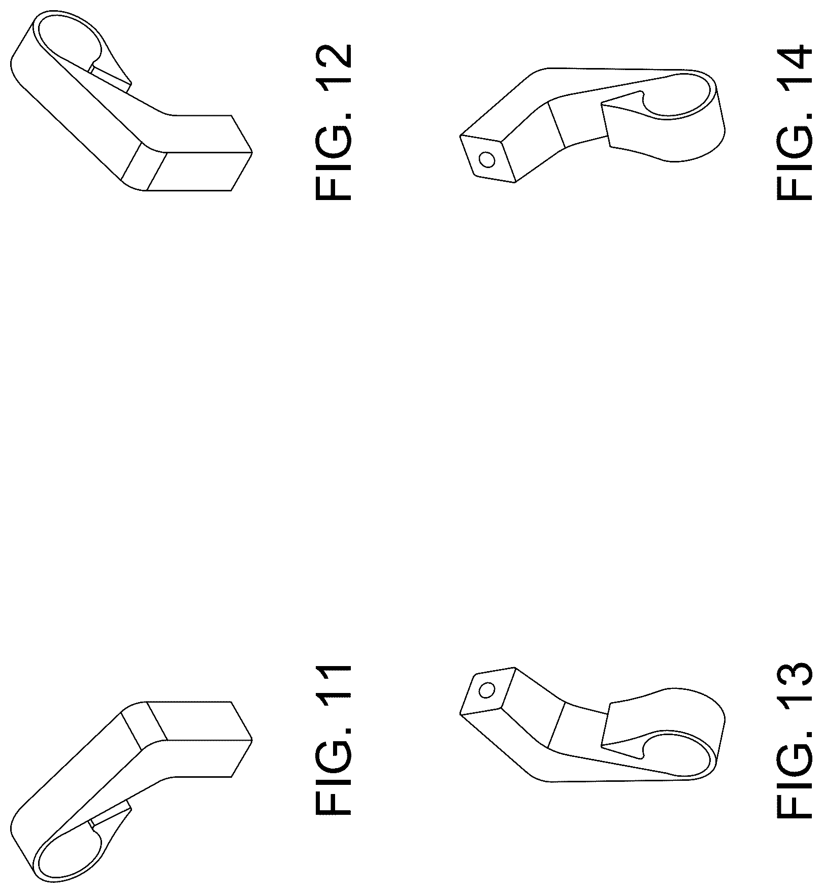 Patent USD1077615 Figure 4 – Adjustable and configurable bent door pull assembly