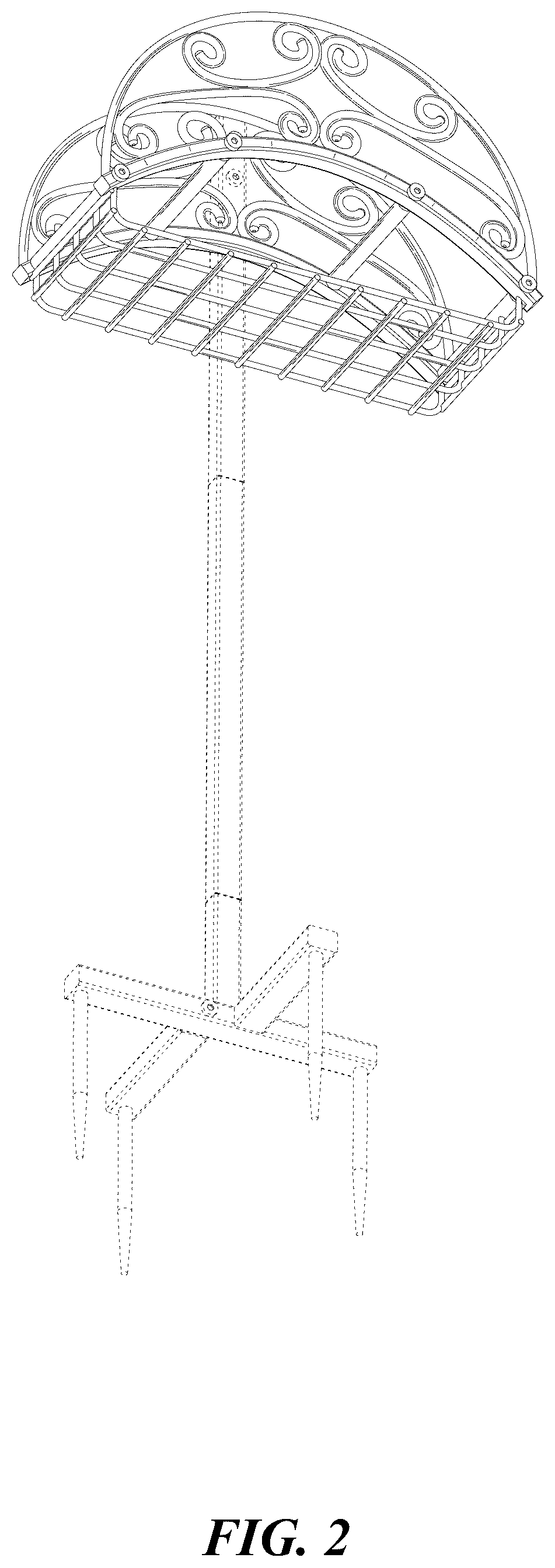 Patent USD1077620 Figure 2 – Garden hose holder