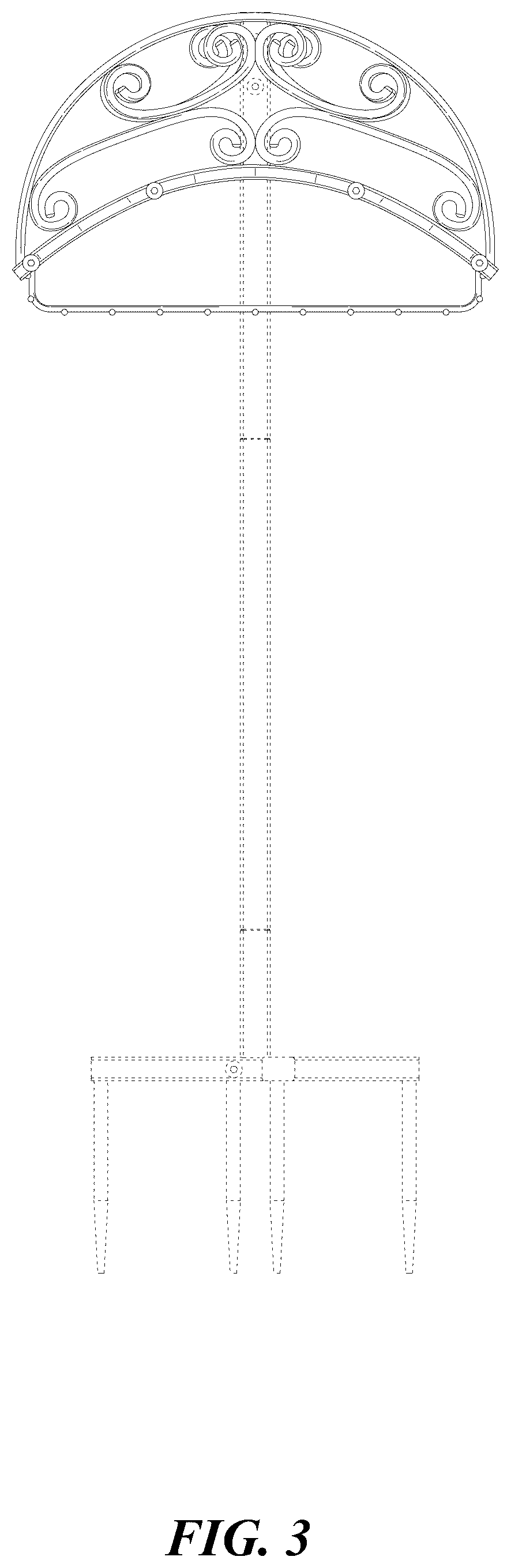 Patent USD1077620 Figure 3 – Garden hose holder
