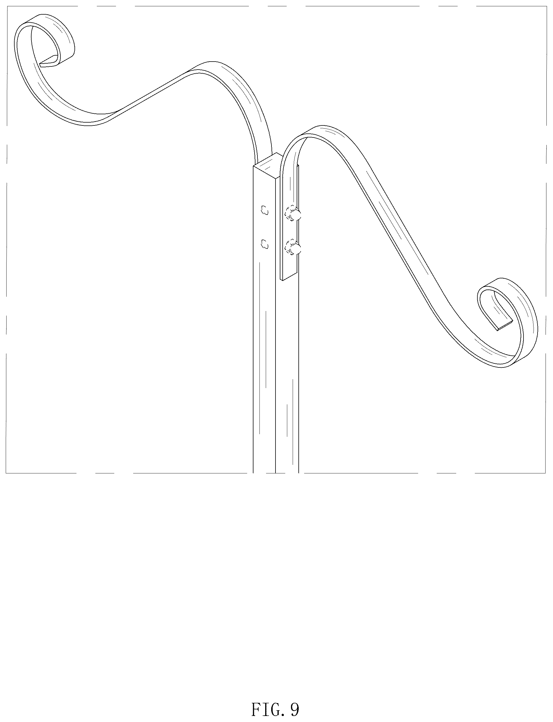 Patent USD1077621 Figure 9 – Hose holder