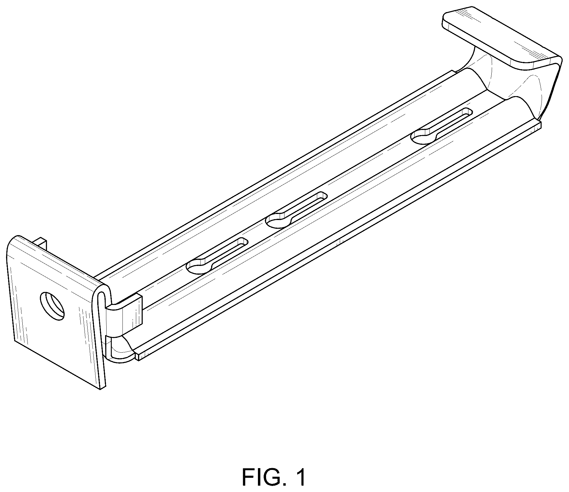 Patent USD1077623 Figure 1 – Hanger with clip for a gutter guard assembly