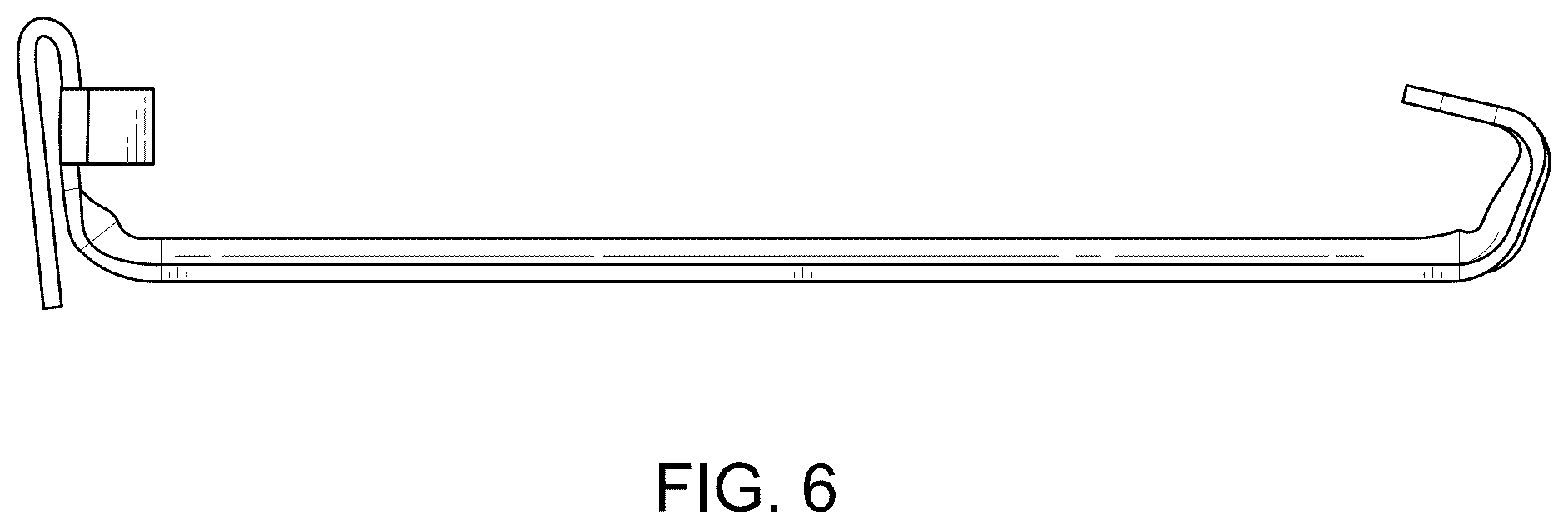 Patent USD1077623 Figure 6 – Hanger with clip for a gutter guard assembly