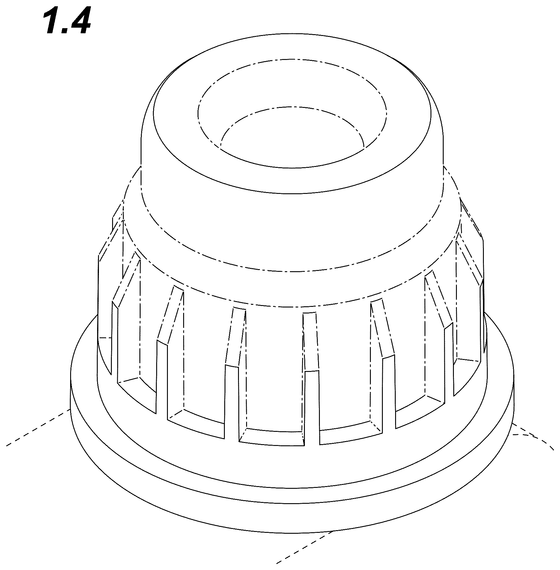 Patent USD1077632 Figure 4 – Cap for a container