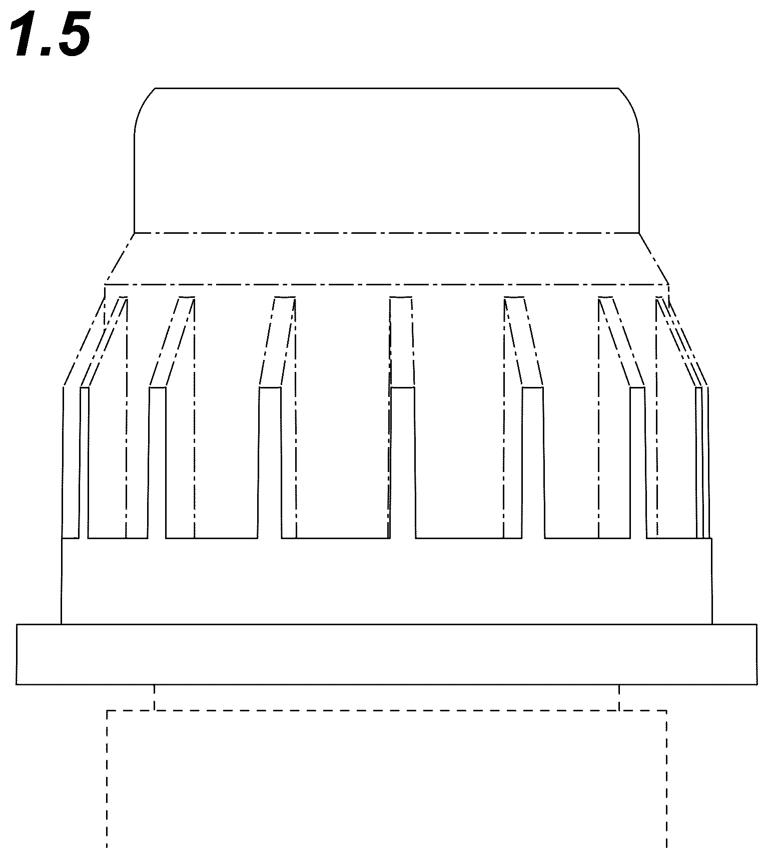 Patent USD1077632 Figure 5 – Cap for a container