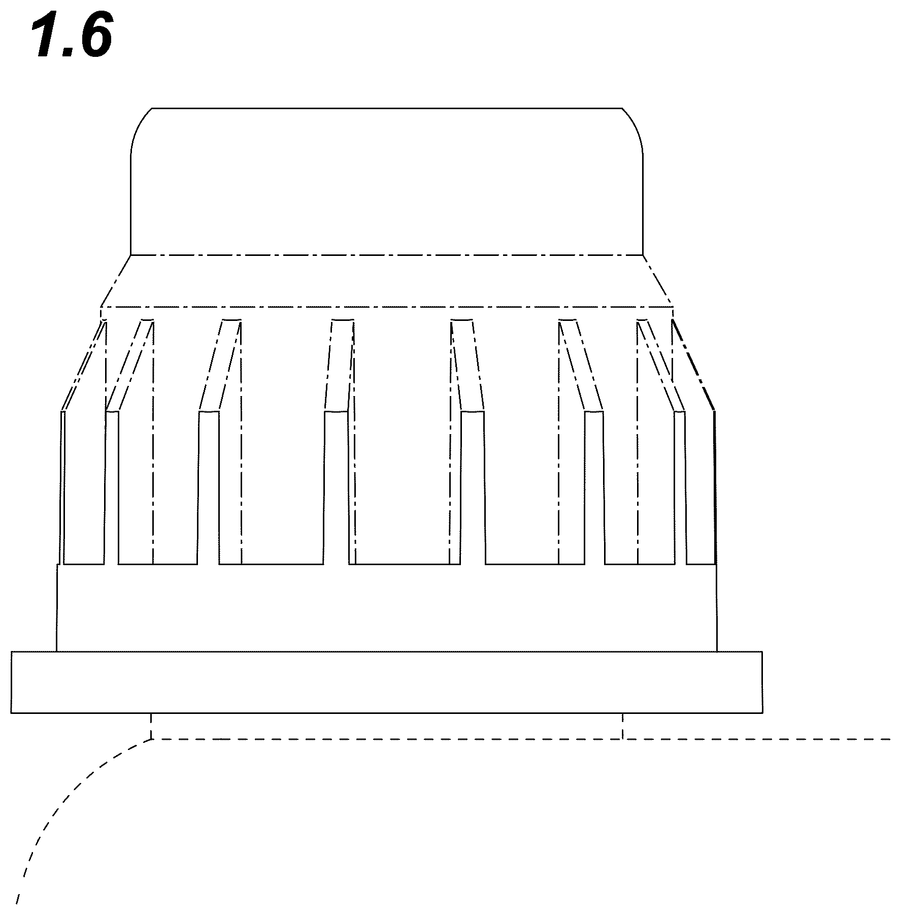 Patent USD1077632 Figure 6 – Cap for a container