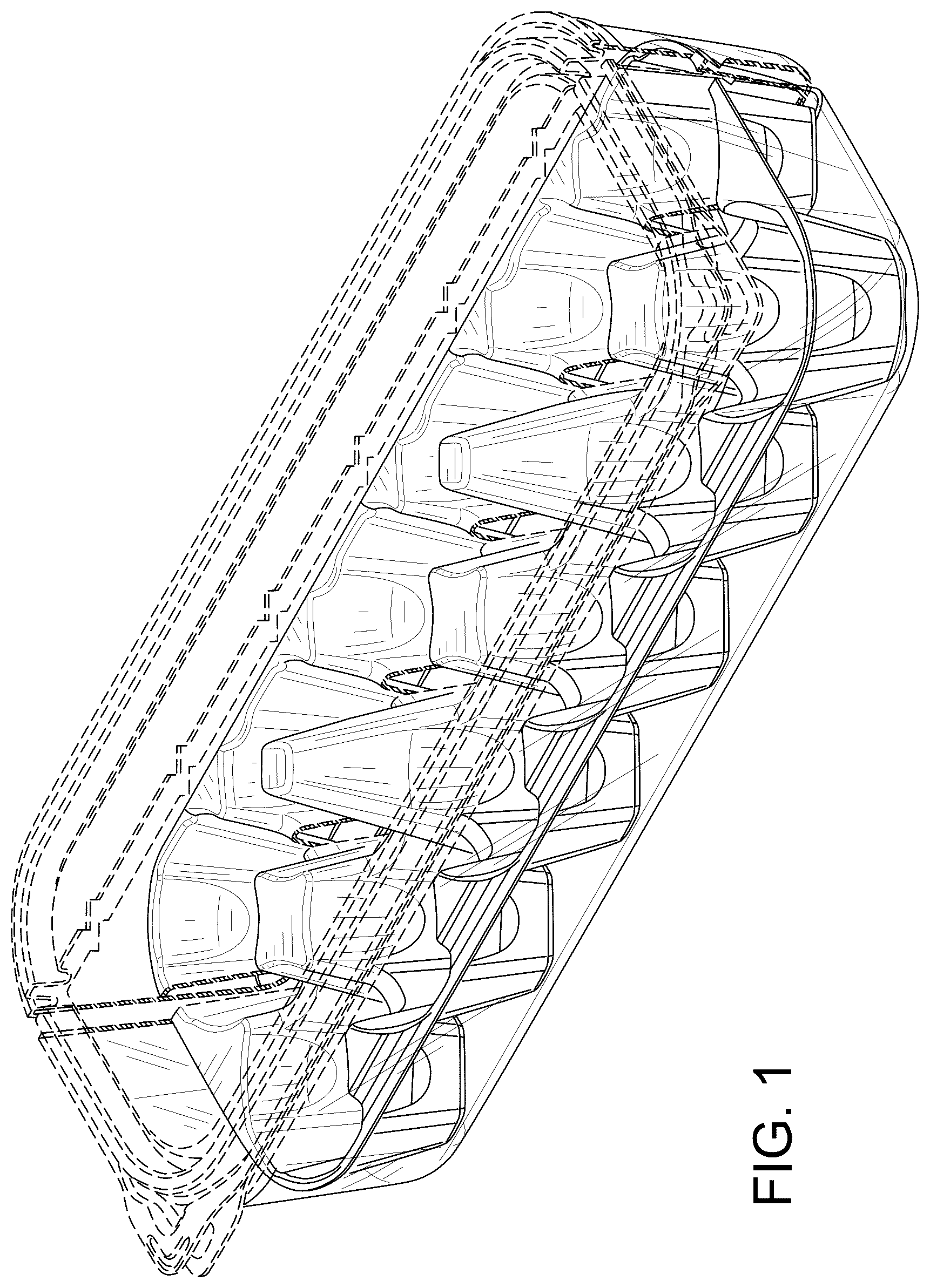 Patent USD1077650 Figure 1 – Transparent egg container