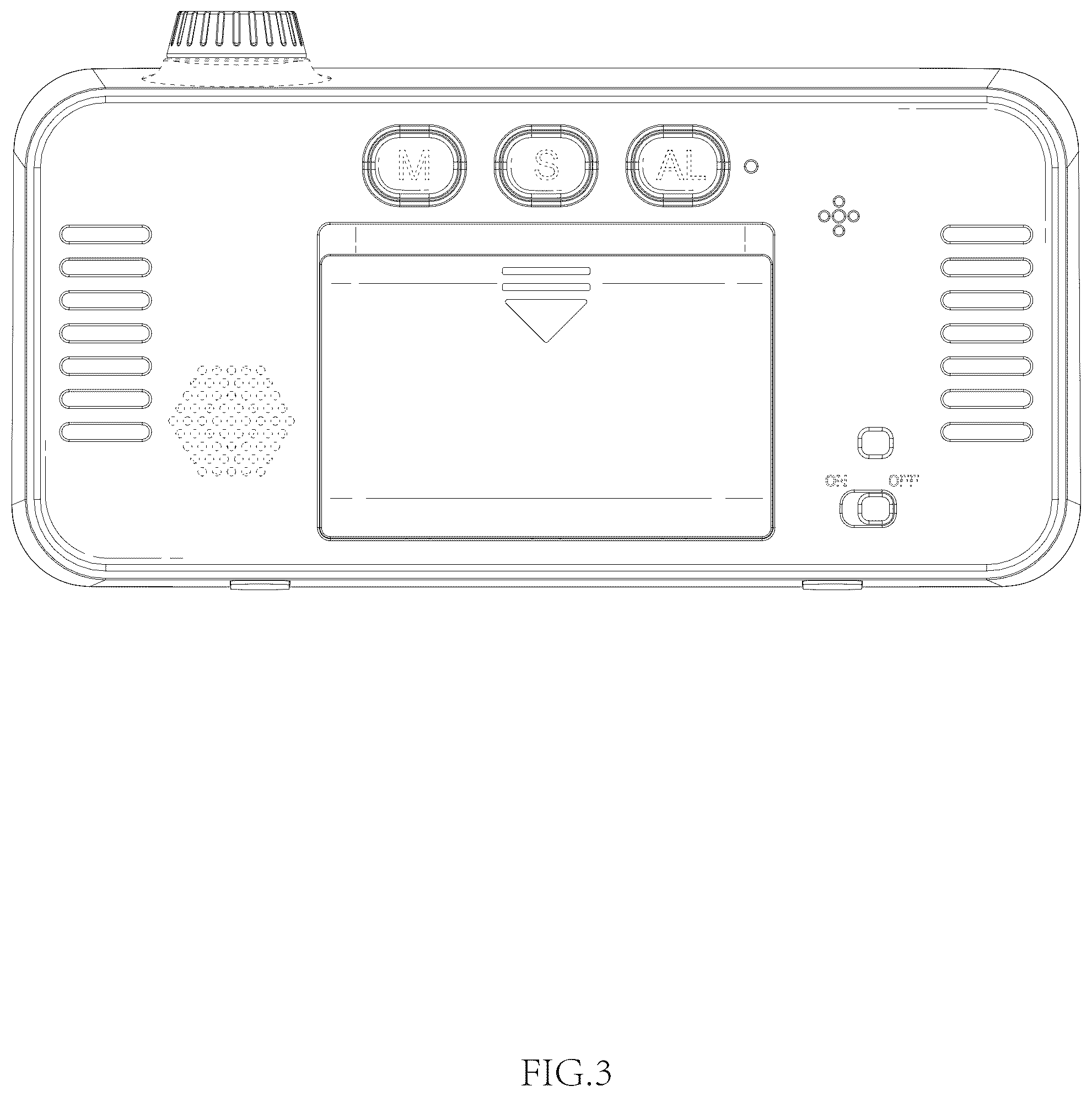 Patent USD1077653 Figure 3 – Alarm clock