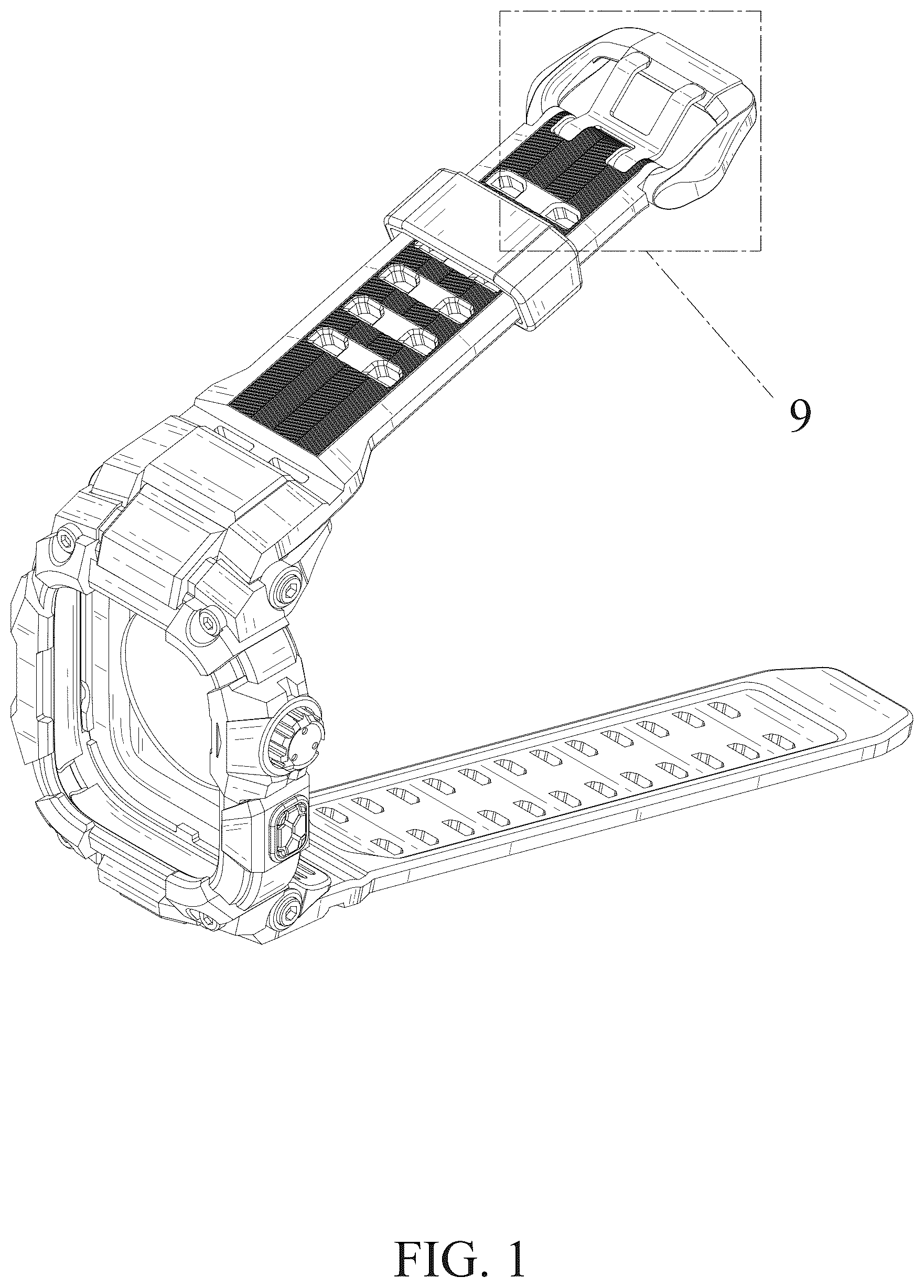 Patent USD1077669 — Combined watch case with band — Figure 1