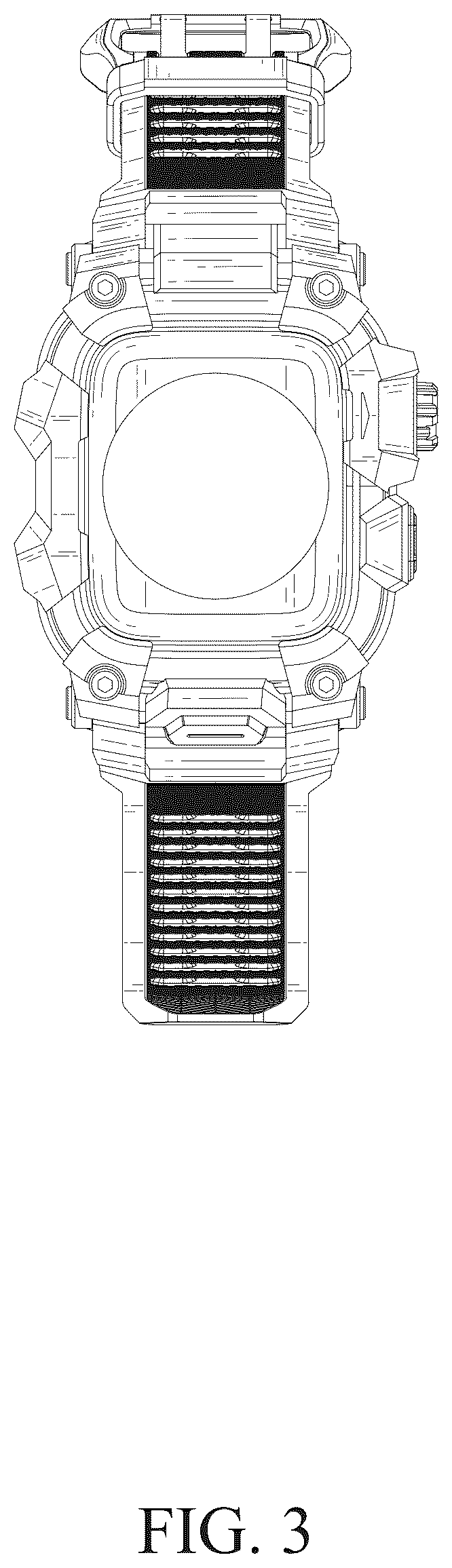 Patent USD1077669 Figure 3 – Combined watch case with band