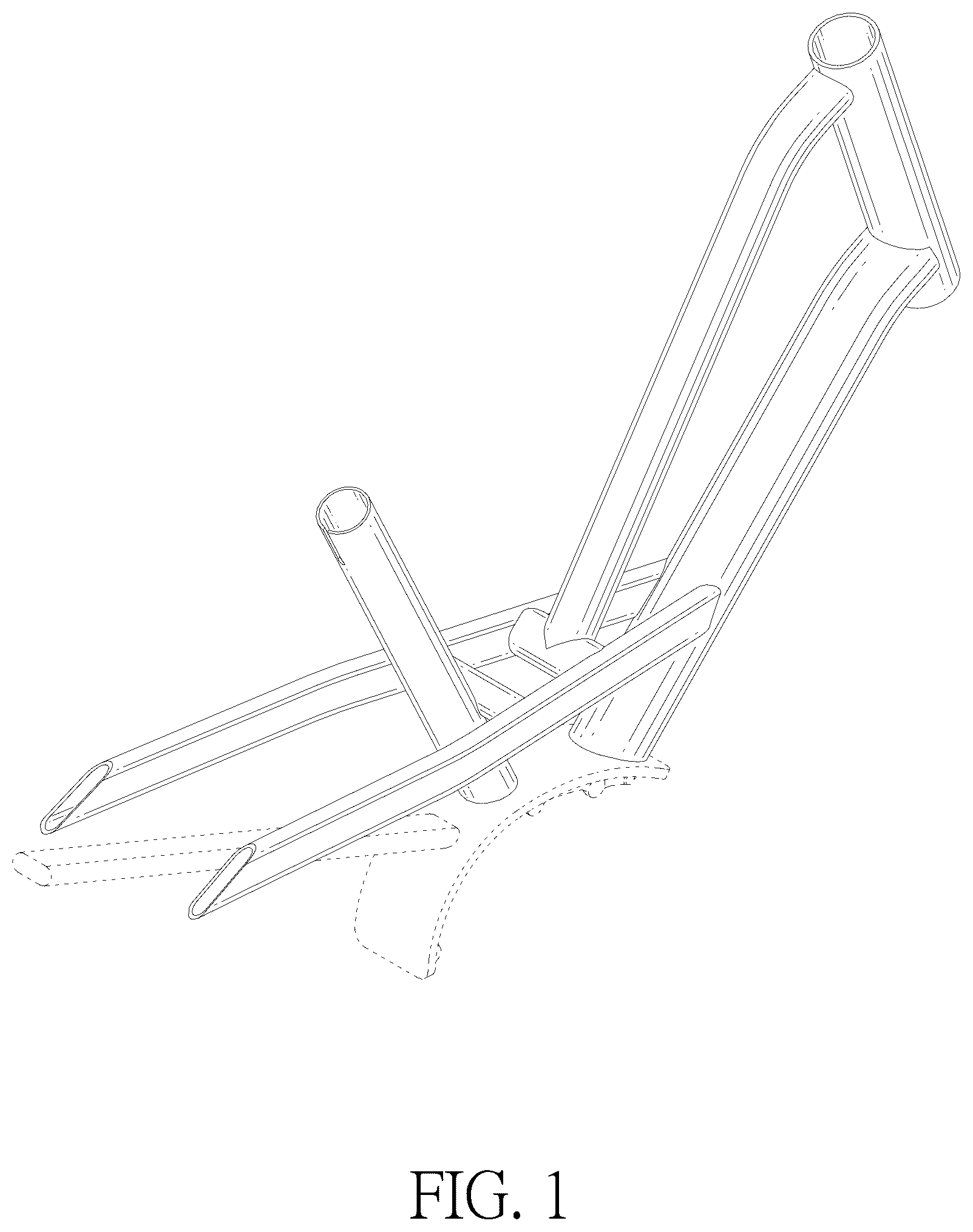 Patent USD1077682 Figure 1 – Portion of bike frame