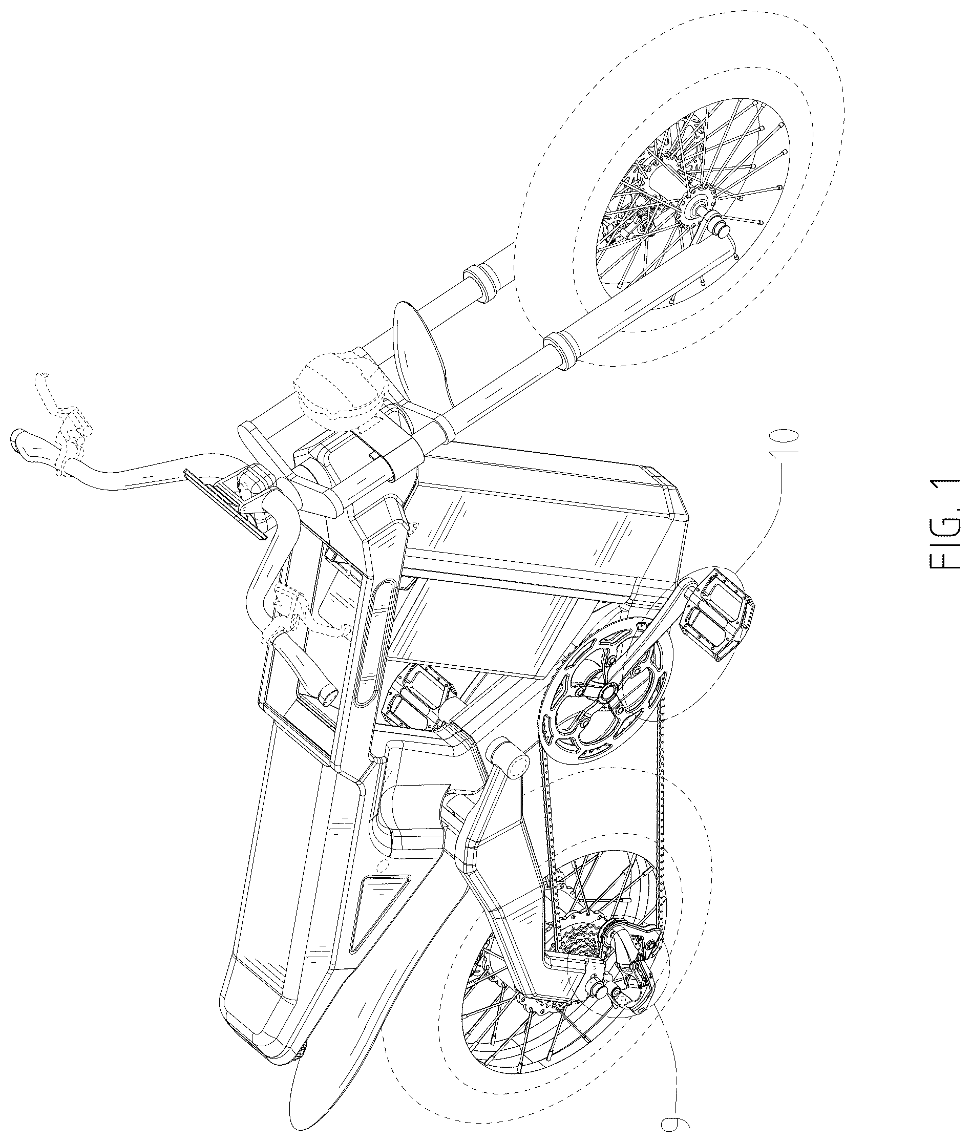 Patent USD1077683 Figure 1 – Electric bicycle