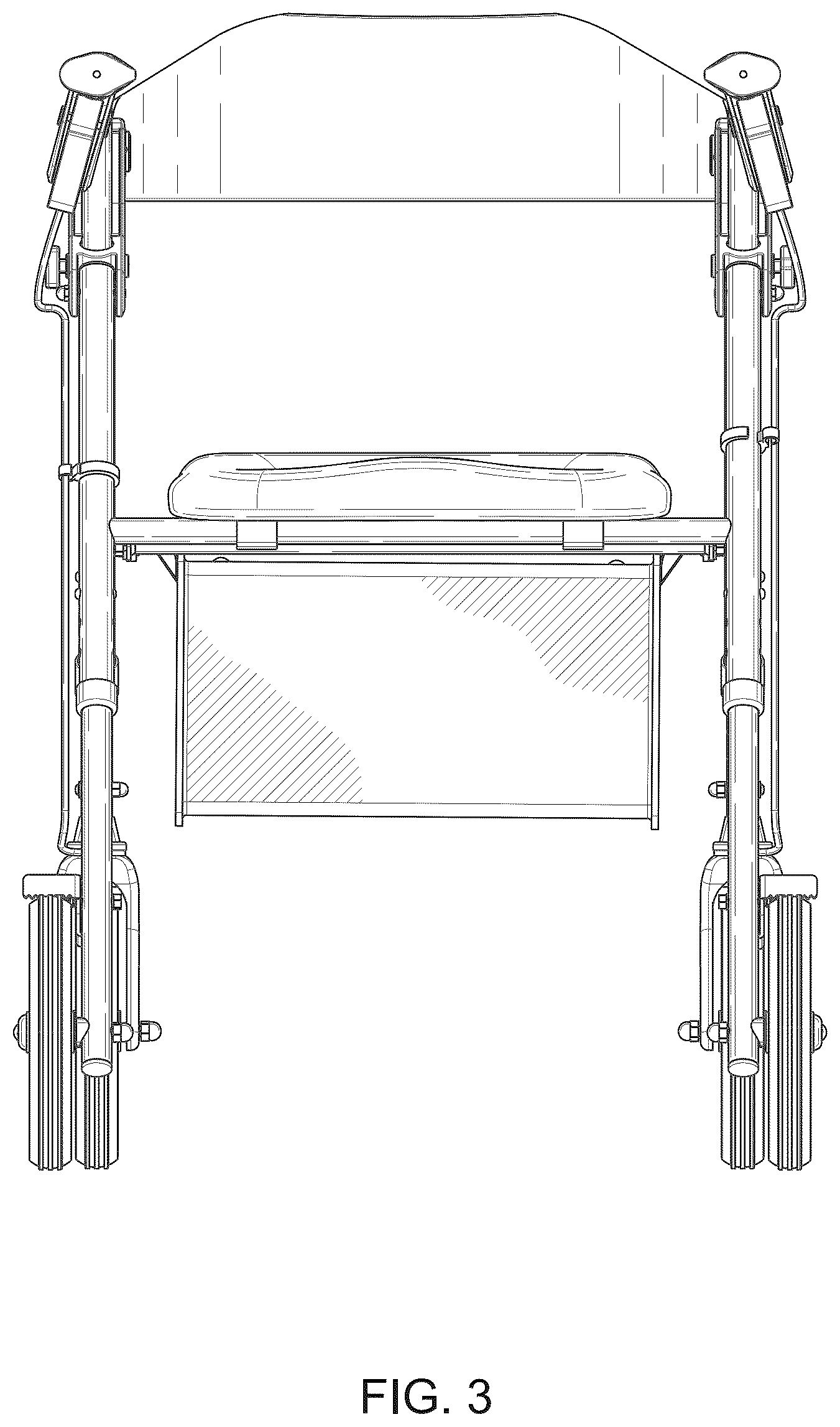 Patent USD1077690 Figure 3 – Rolling walker