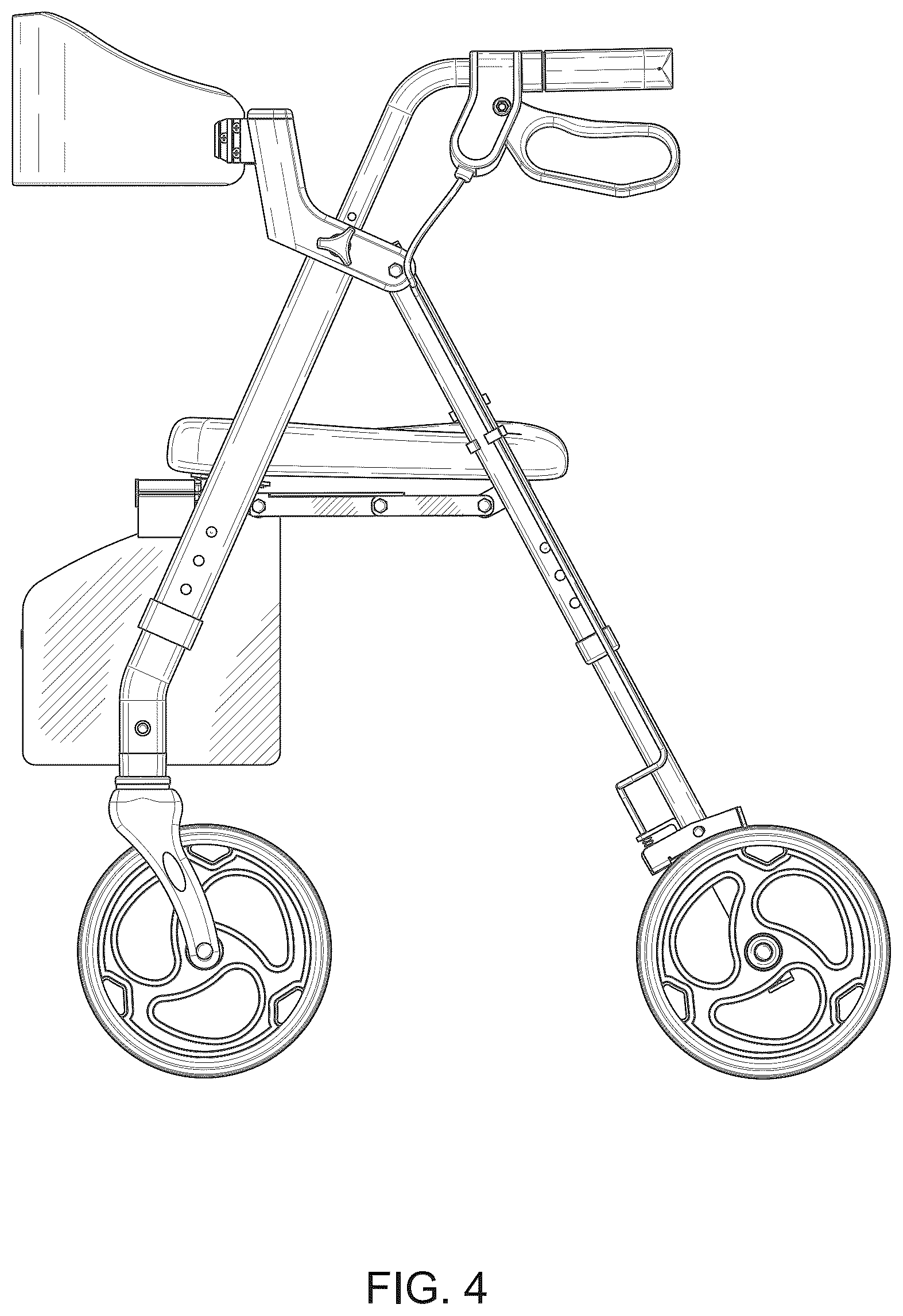 Patent USD1077690 Figure 4 – Rolling walker