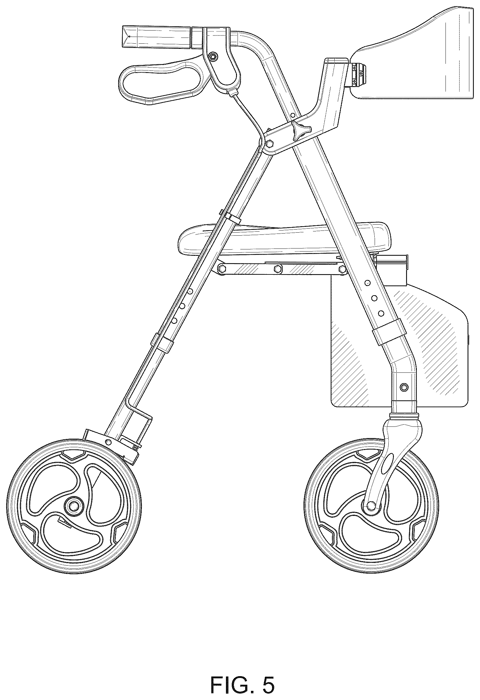 Patent USD1077690 Figure 5 – Rolling walker