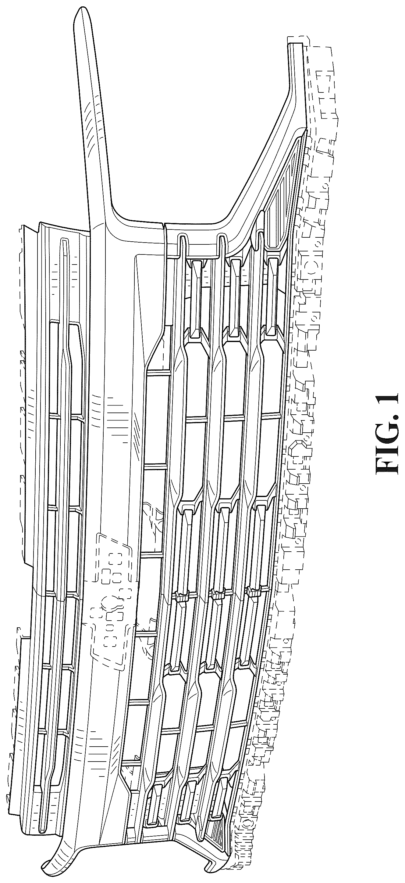Patent USD1077694 Figure 1 – Vehicle grille