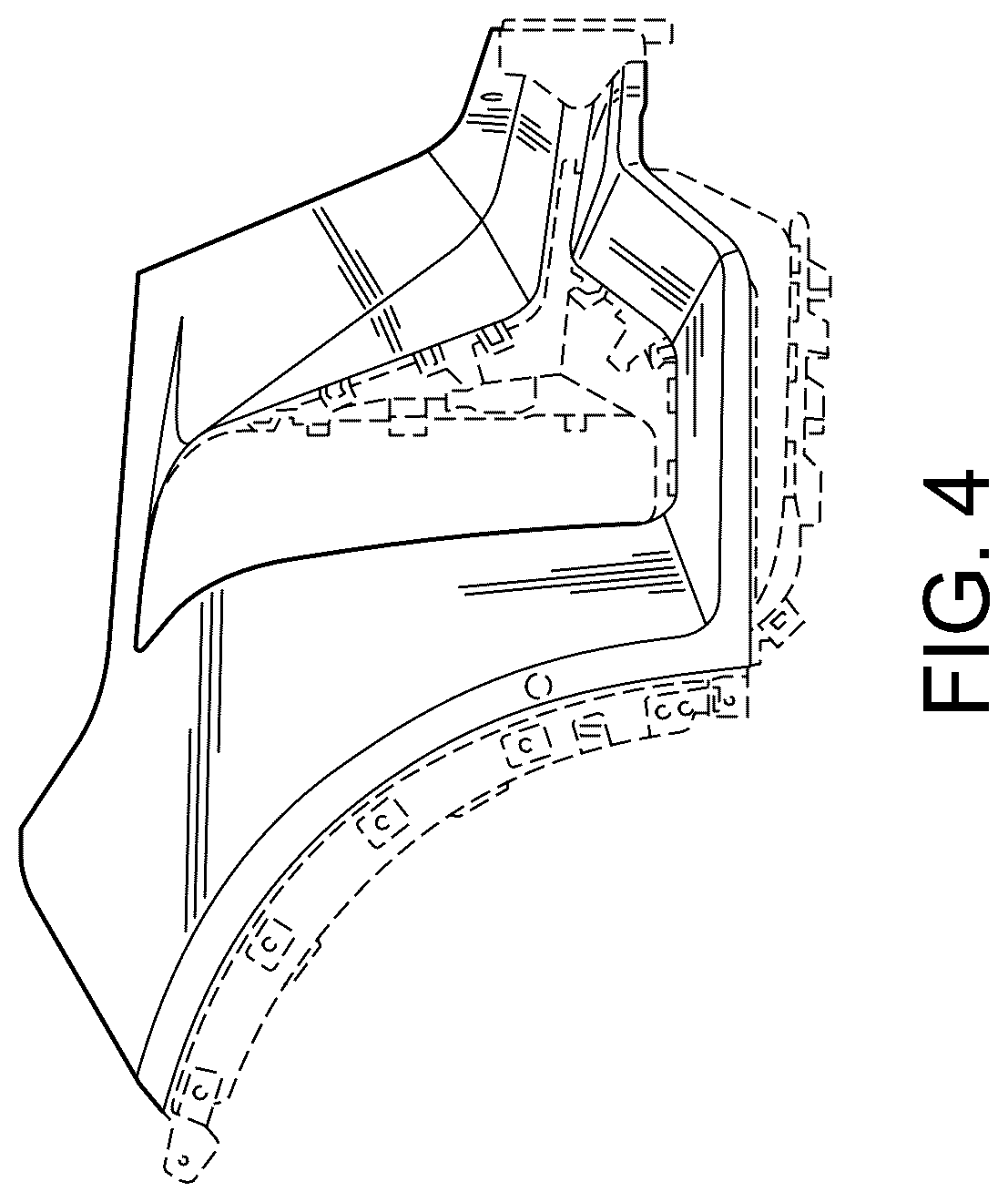 Patent USD1077697 Figure 4 – Vehicle front upper fascia
