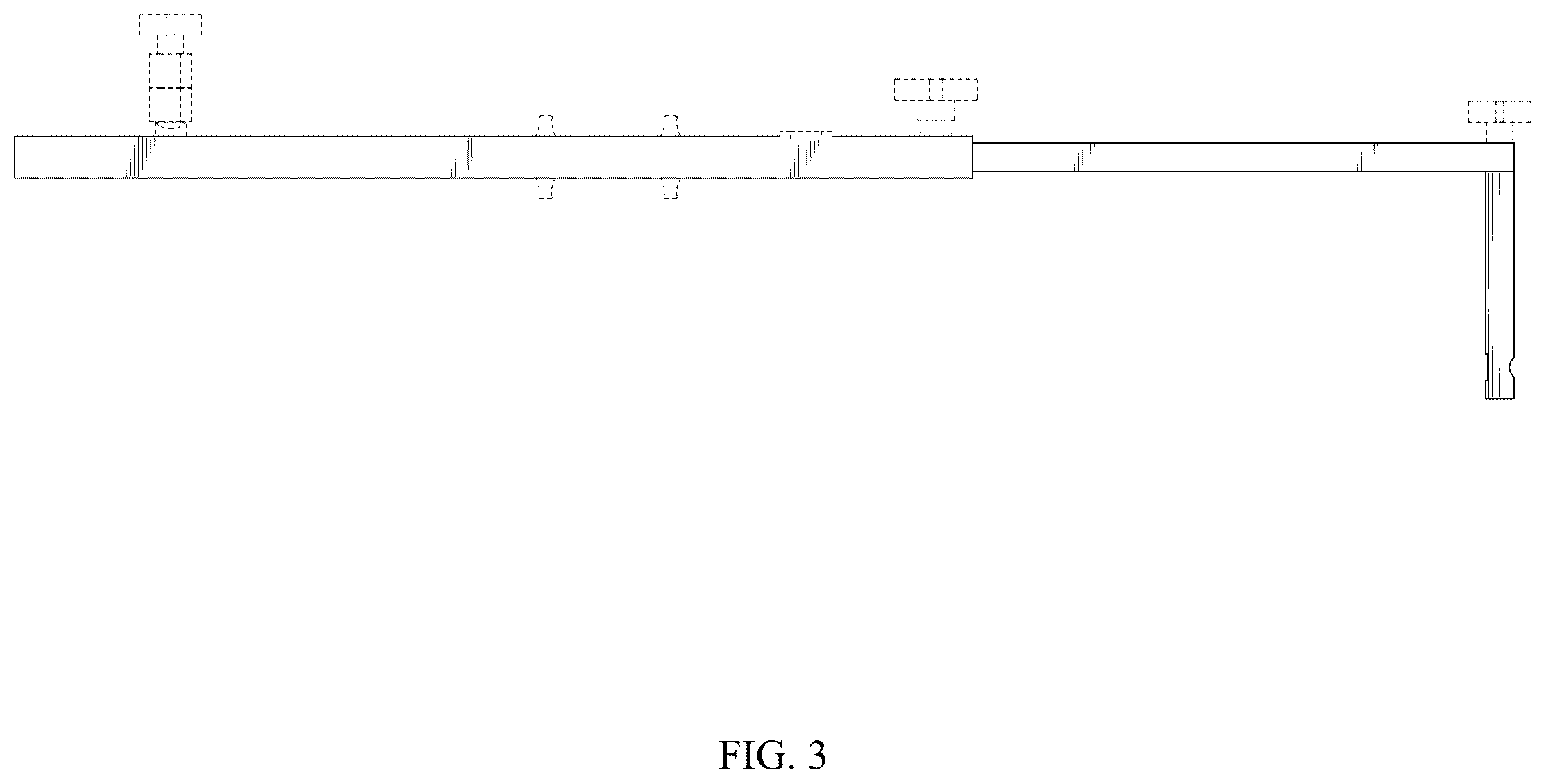 Patent USD1077701 Figure 3 – Mirror extension arm for a wide-load truck