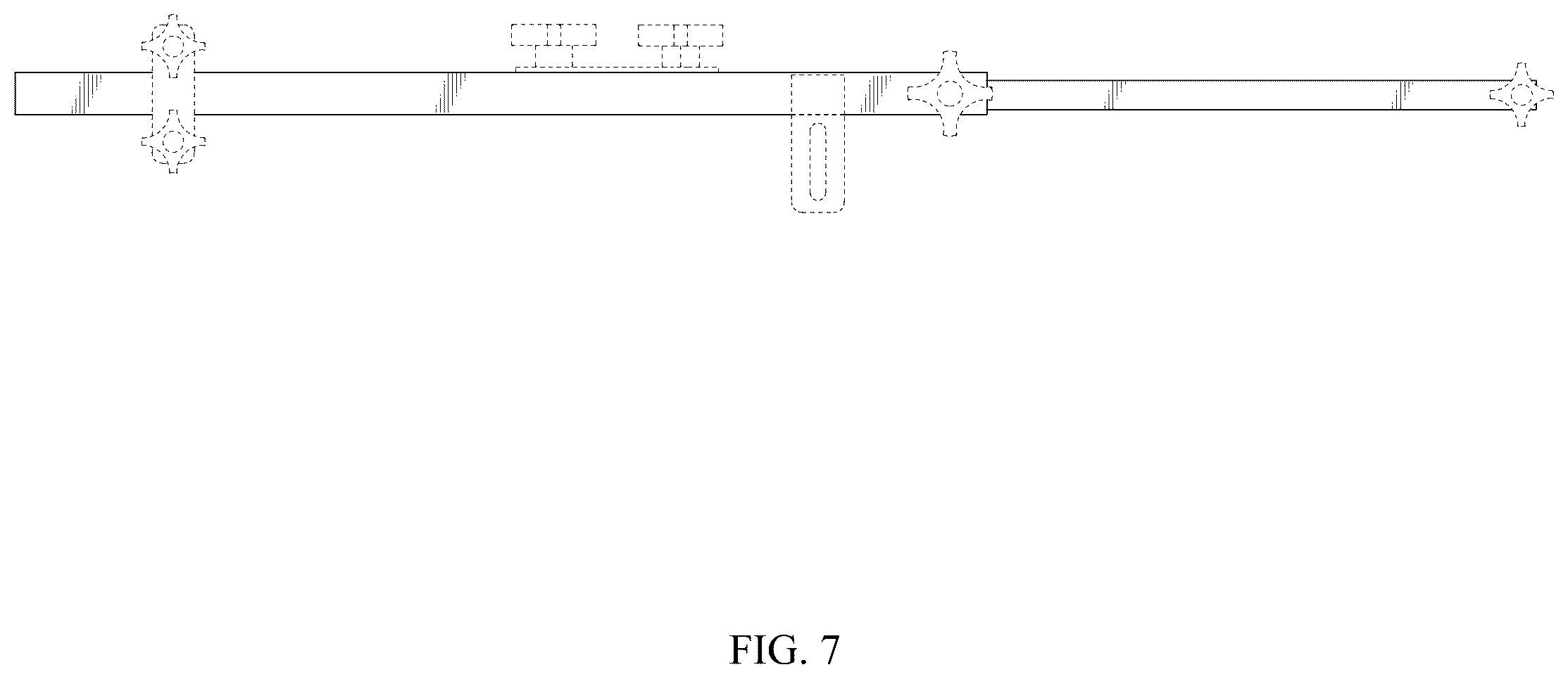 Patent USD1077701 Figure 7 – Mirror extension arm for a wide-load truck