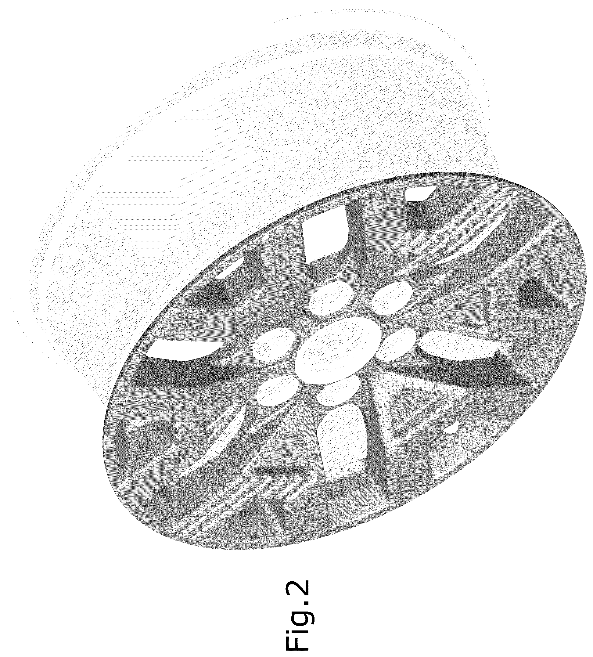 Patent USD1077707 Figure 2 – Vehicle wheel