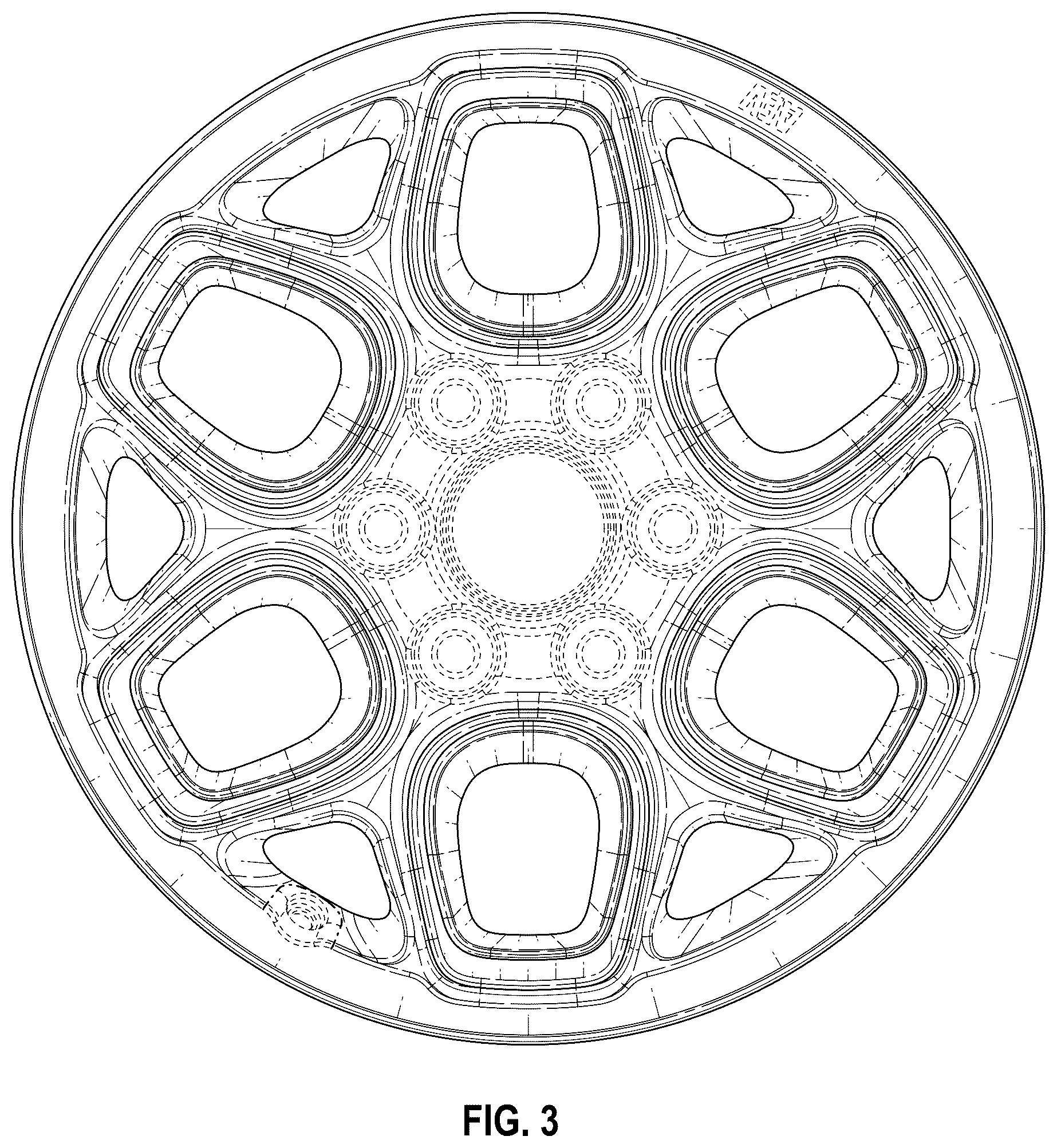 Patent USD1077709 Figure 3 – Wheel