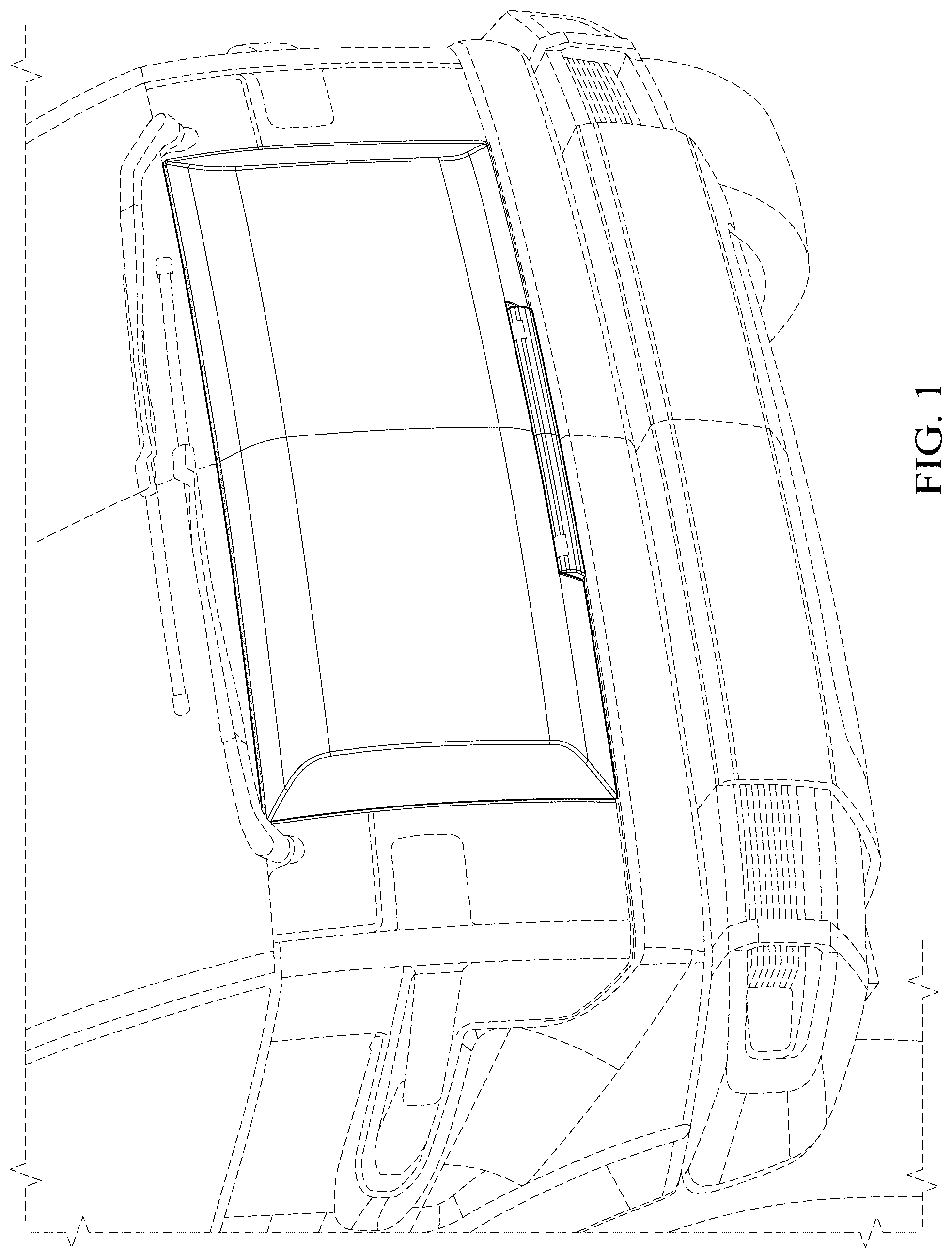 Patent USD1077710 Figure 1 – Frunk cover with slide-out workspace panels