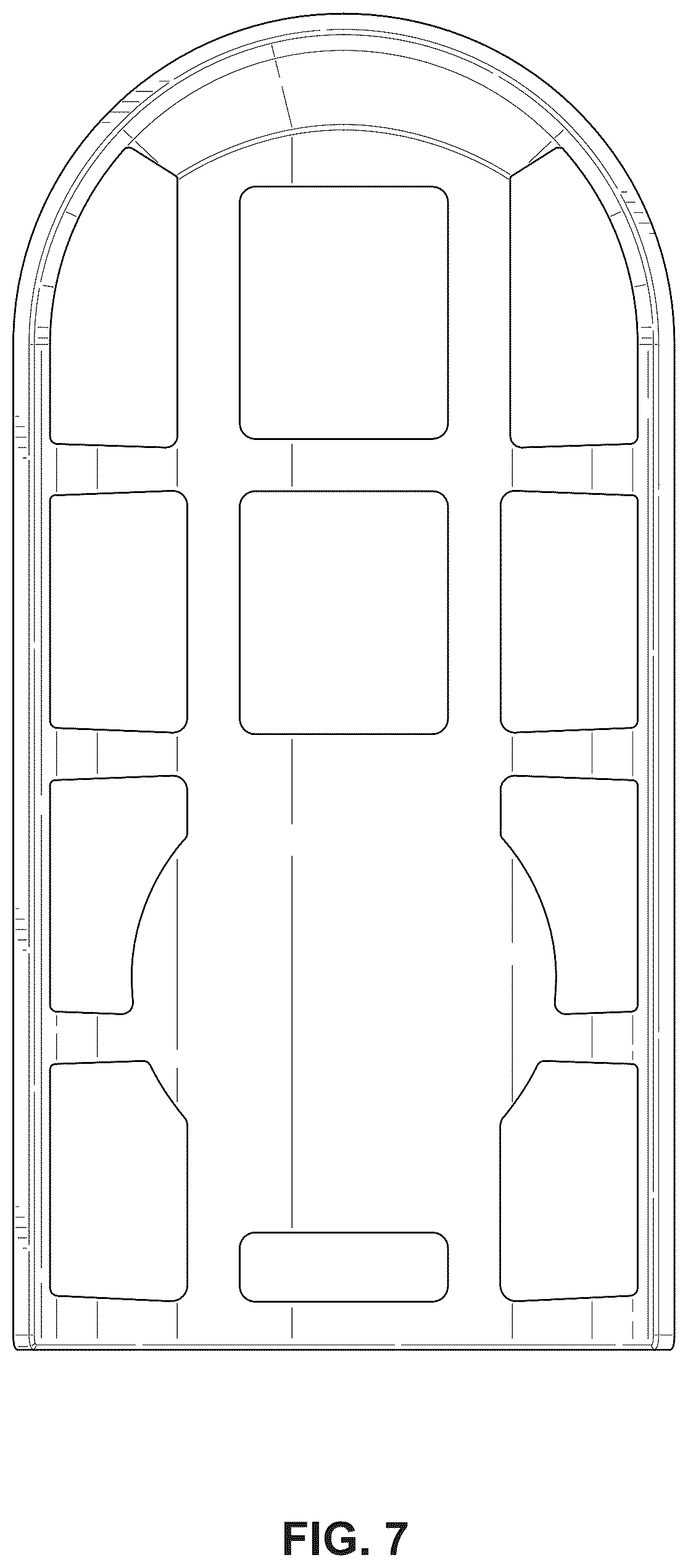 Patent USD1077716 Figure 7 – Food basket for a golf cart