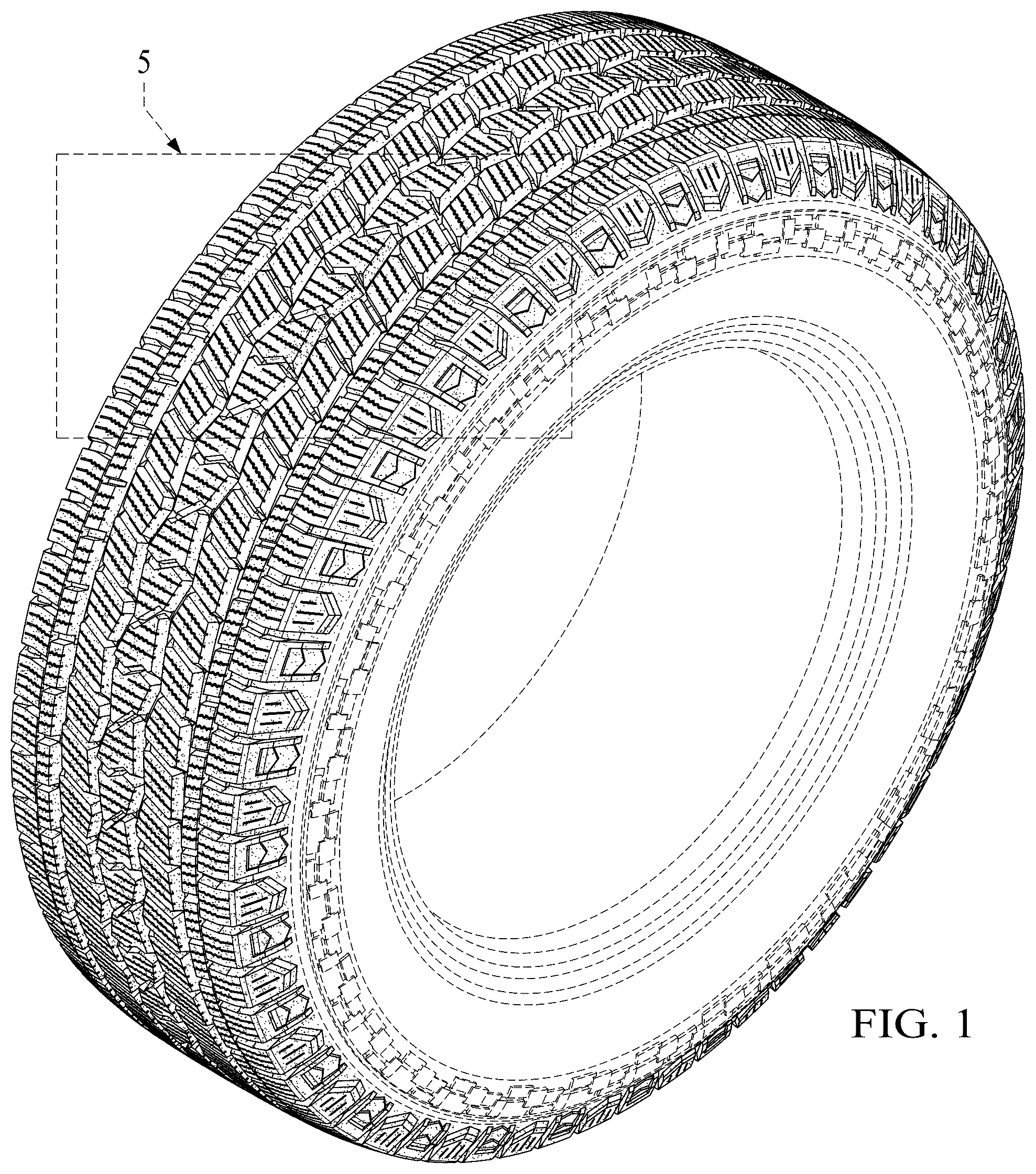 Patent USD1077720 — Vehicle tire tread — Figure 1