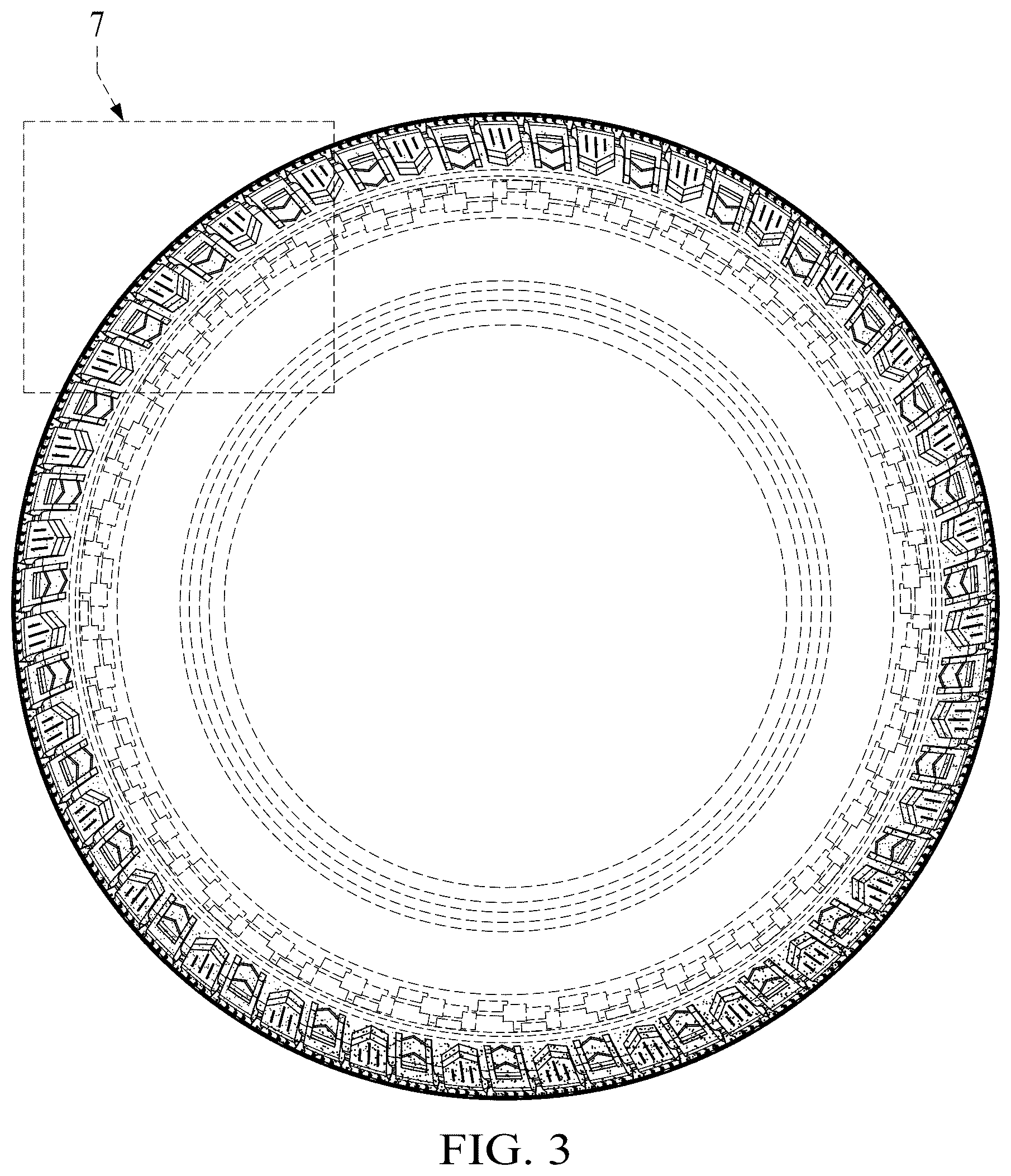 Patent USD1077720 Figure 3 – Vehicle tire tread