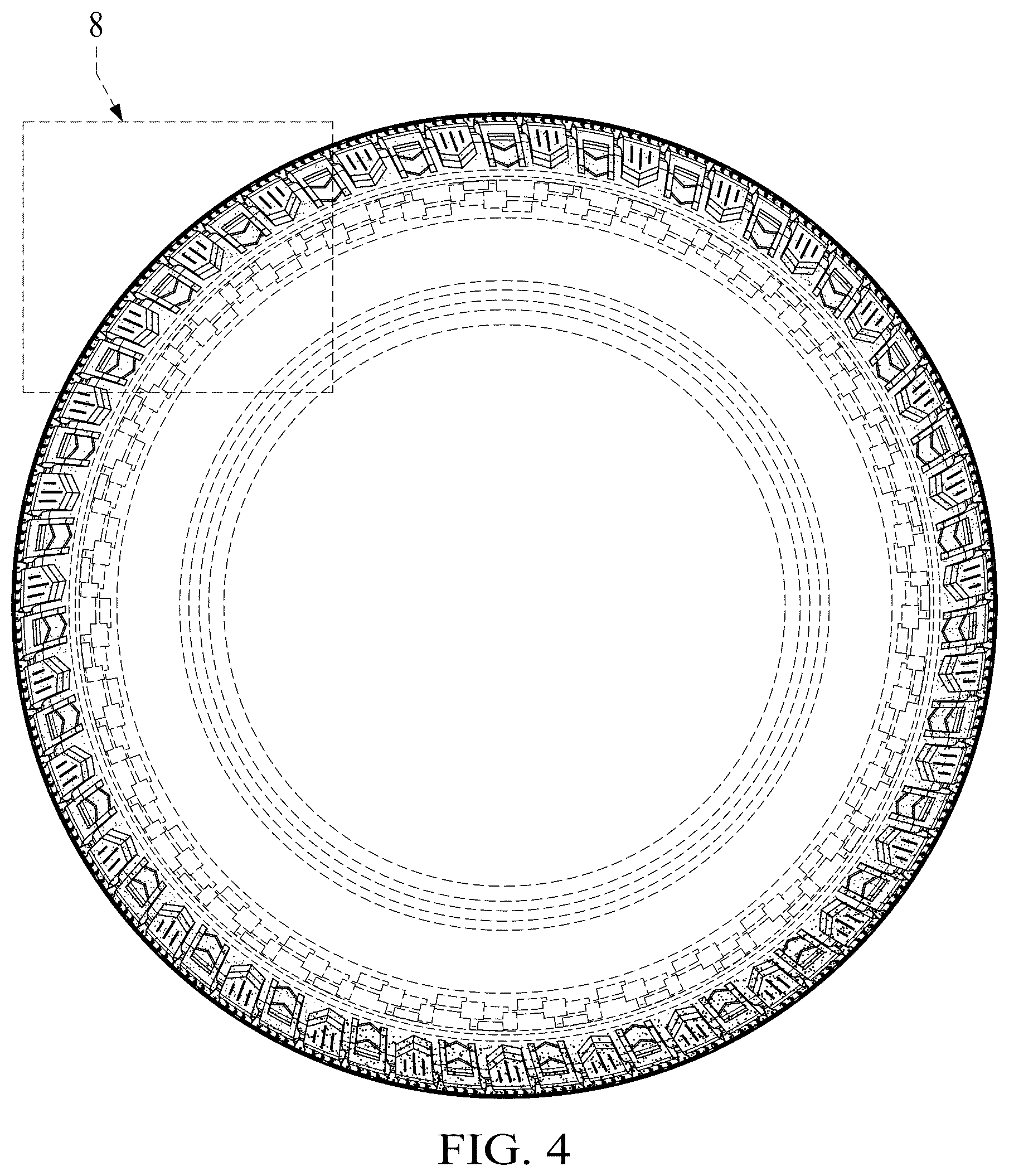 Patent USD1077720 Figure 4 – Vehicle tire tread