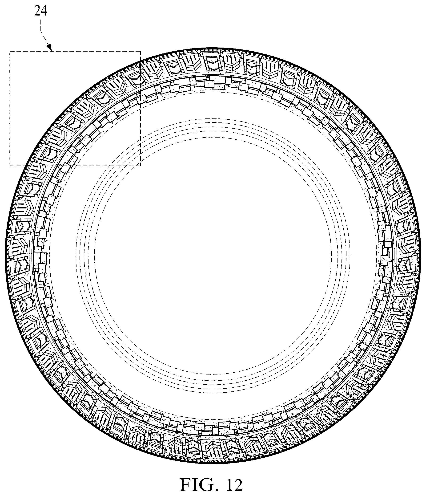 Patent USD1077720 Figure 12 – Vehicle tire tread