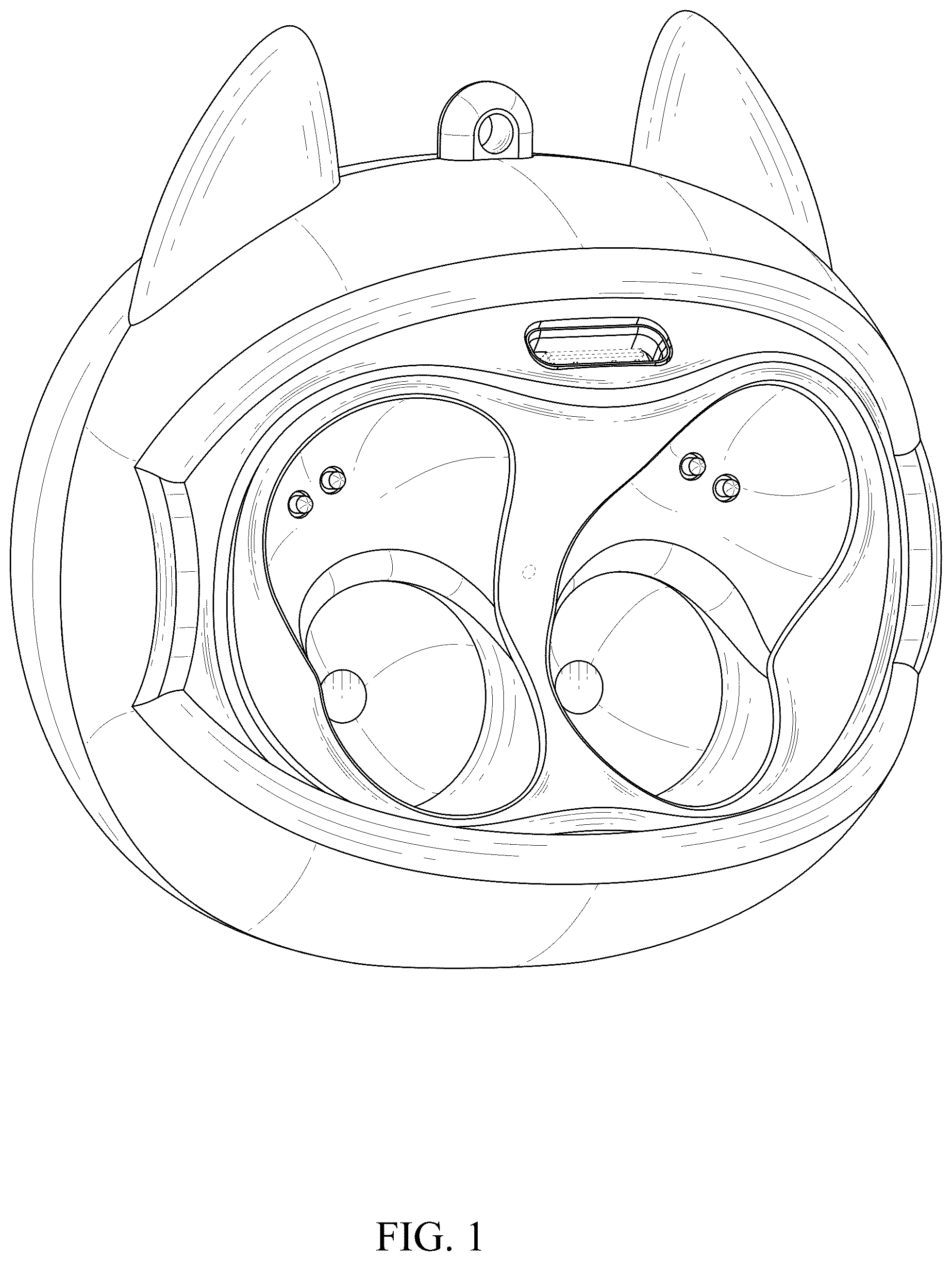 Patent USD1077737 Figure 1 – Wireless headset charging bay