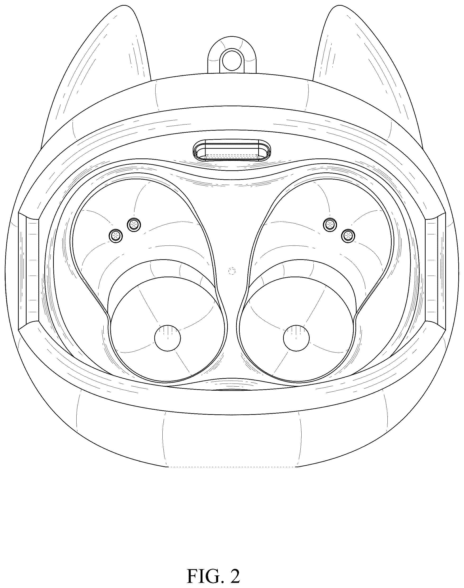 Patent USD1077737 Figure 2 – Wireless headset charging bay