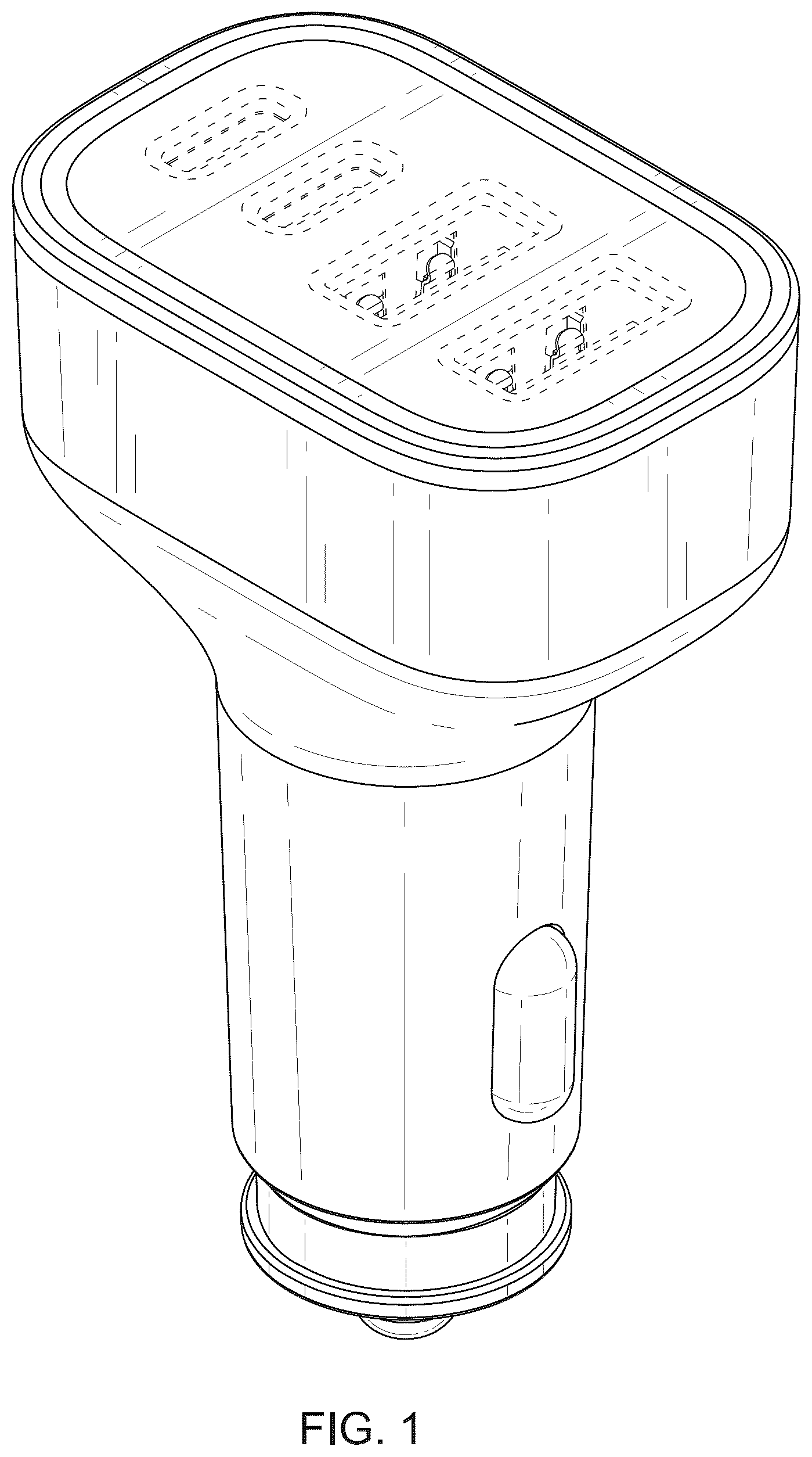 Patent USD1077755 Figure 1 – USB car charger