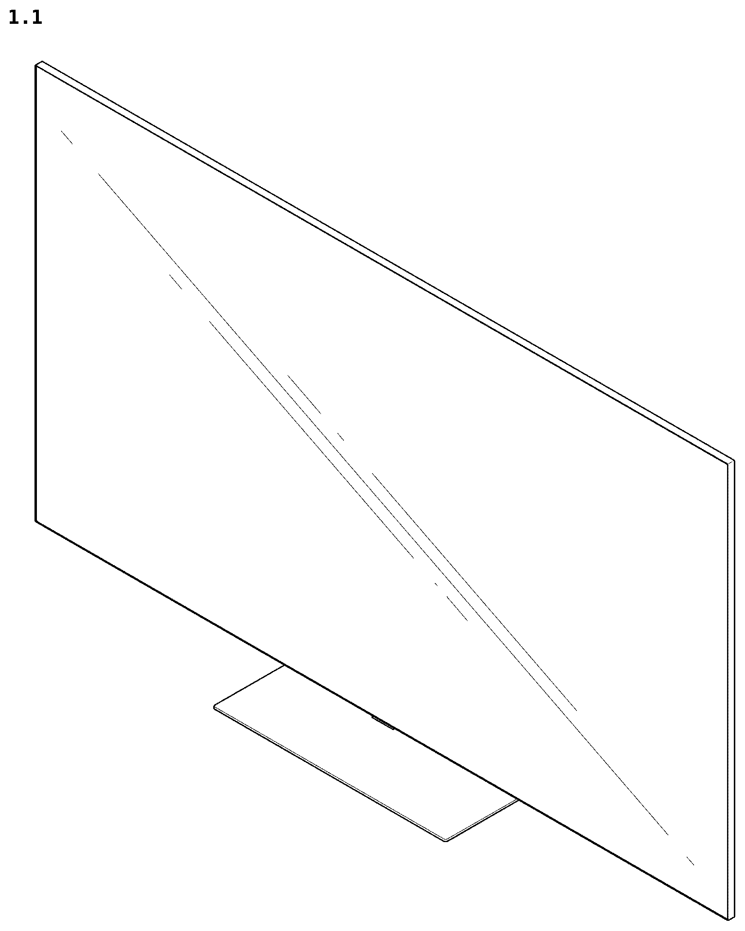 Patent USD1077765 Figure 1 – Television receiver