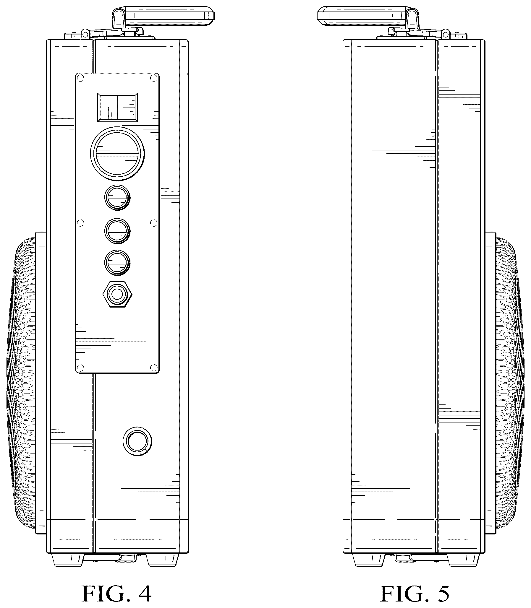 Patent USD1077774 Figure 4 – Briefcase stereo