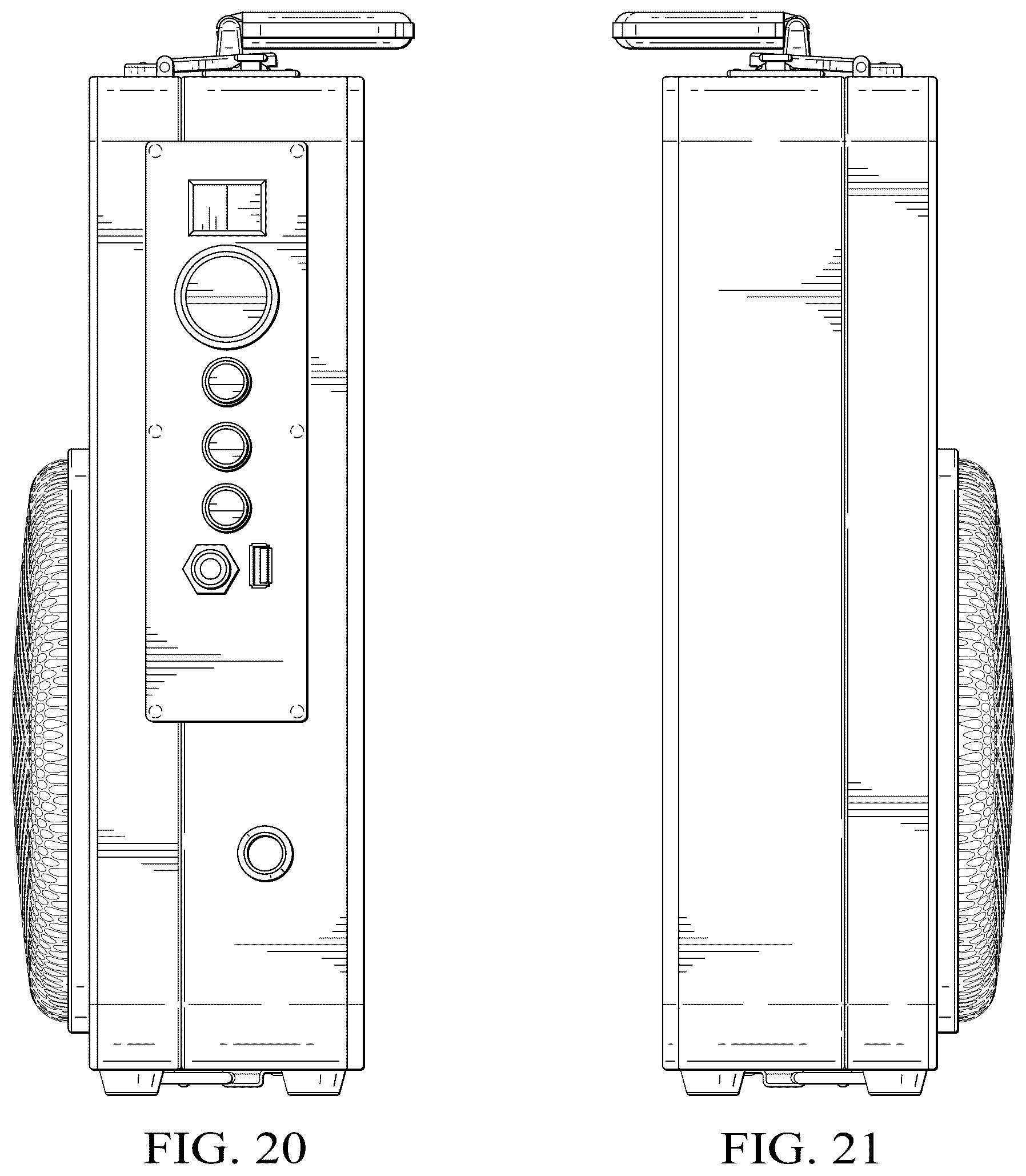 Patent USD1077774 Figure 16 – Briefcase stereo