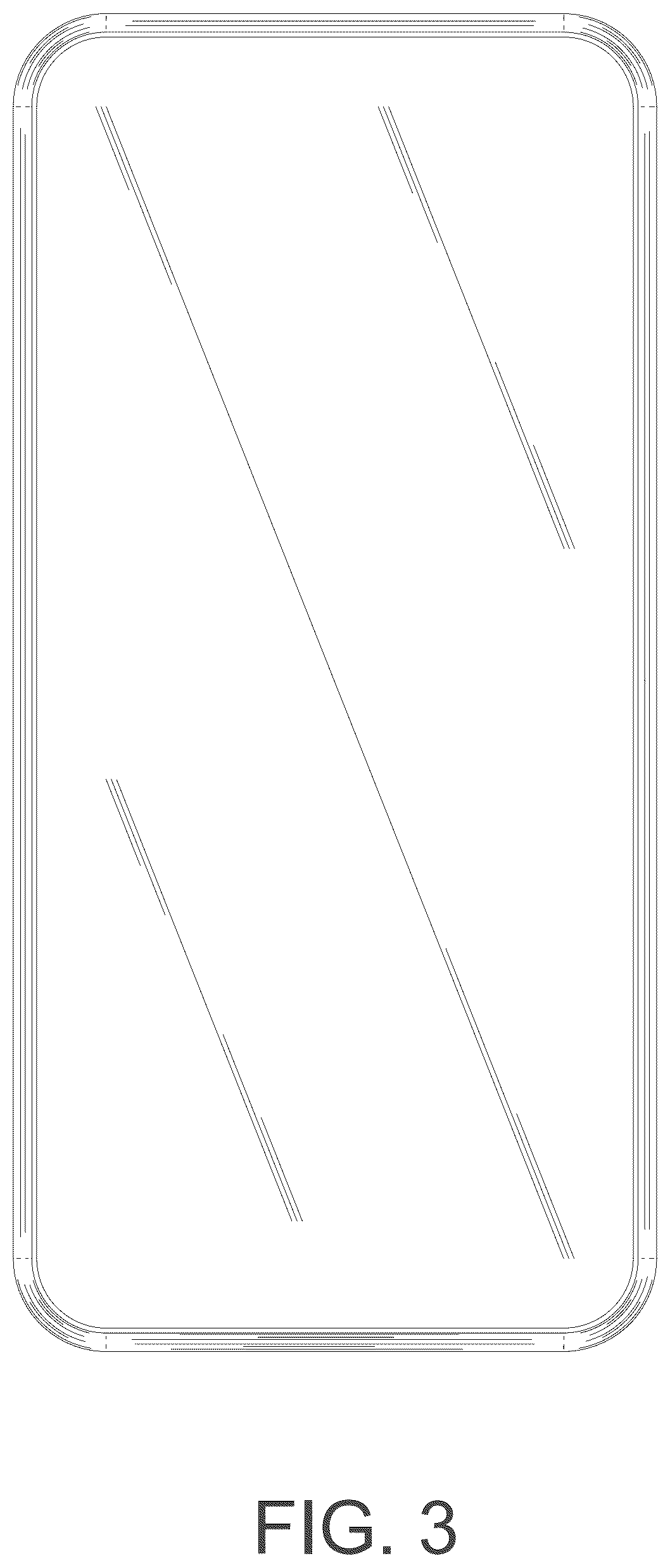 Patent USD1077786 Figure 3 – Tempered film for cell phone