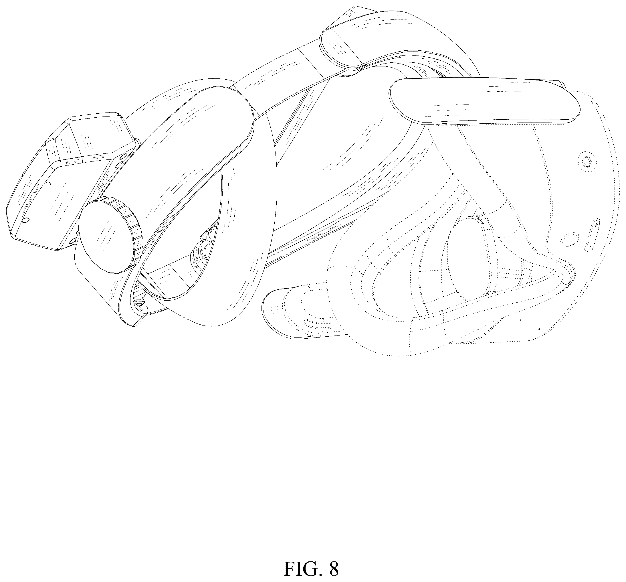 Patent USD1077804 Figure 8 – Flip and stretch VR headset