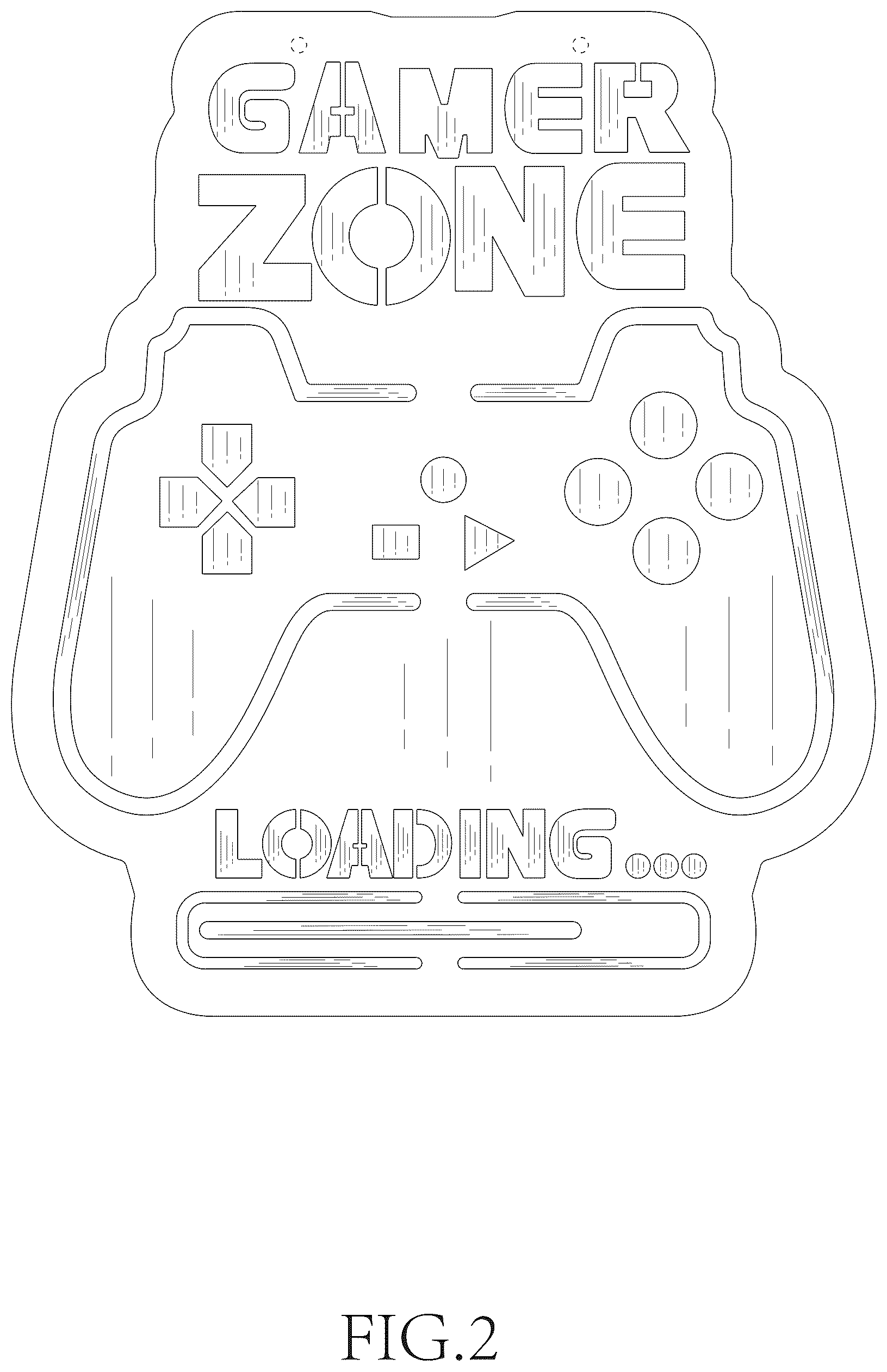 Patent USD1077911 Figure 2 – Gamer zone sign