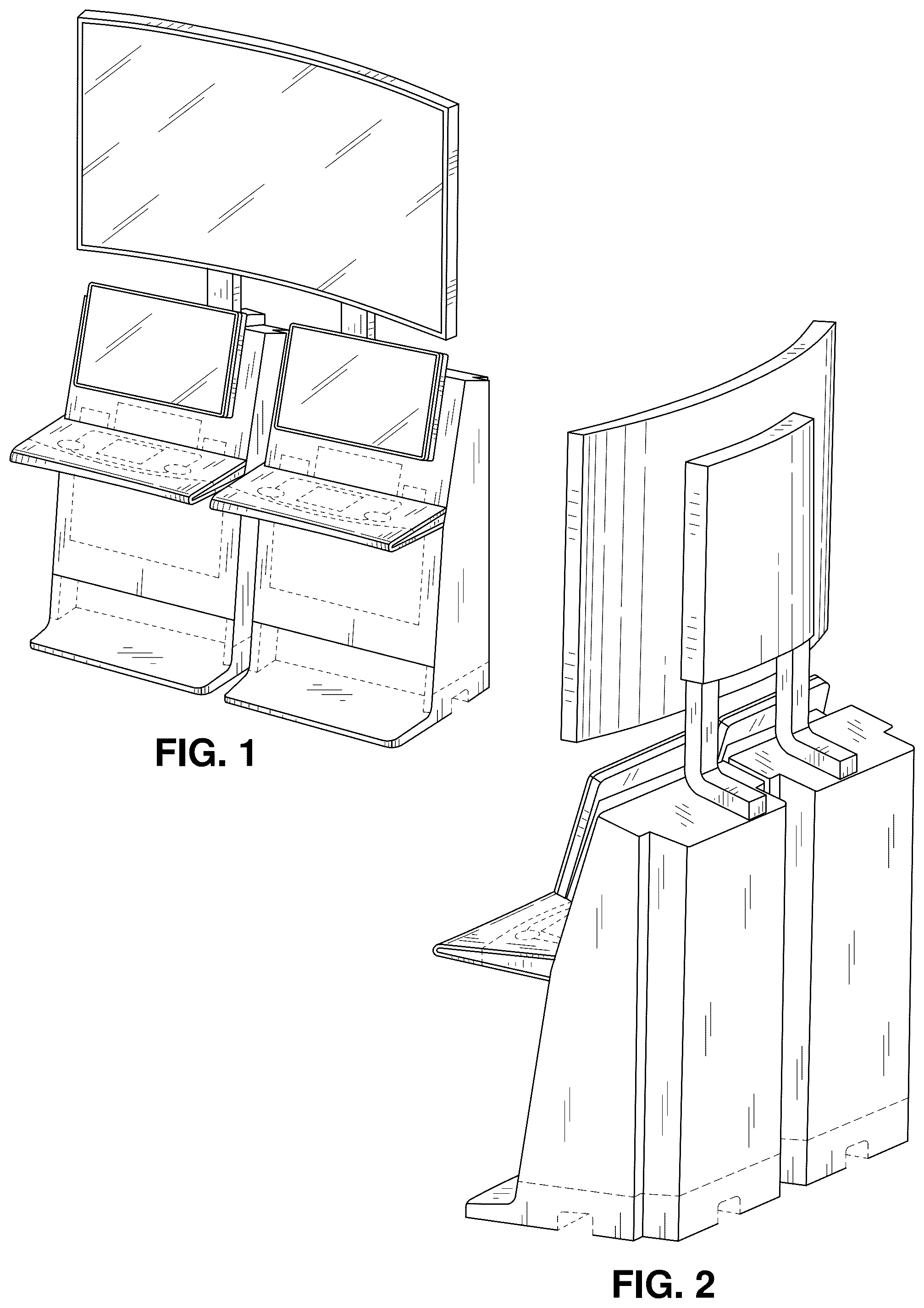 Patent USD1077924 Figure 1 – Set of gaming machines with community display