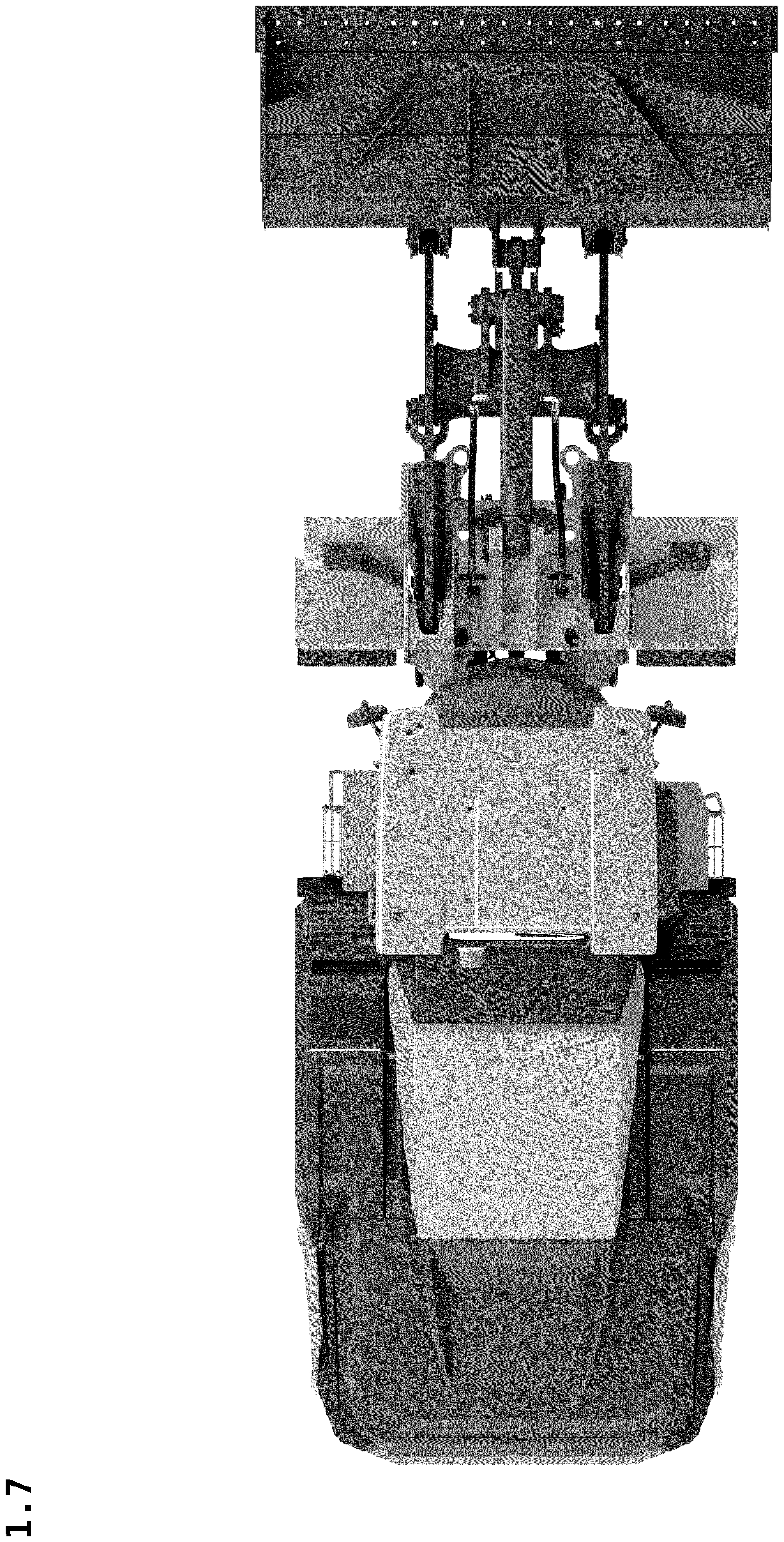Patent USD1077940 Figure 7 – Scale model of construction vehicle