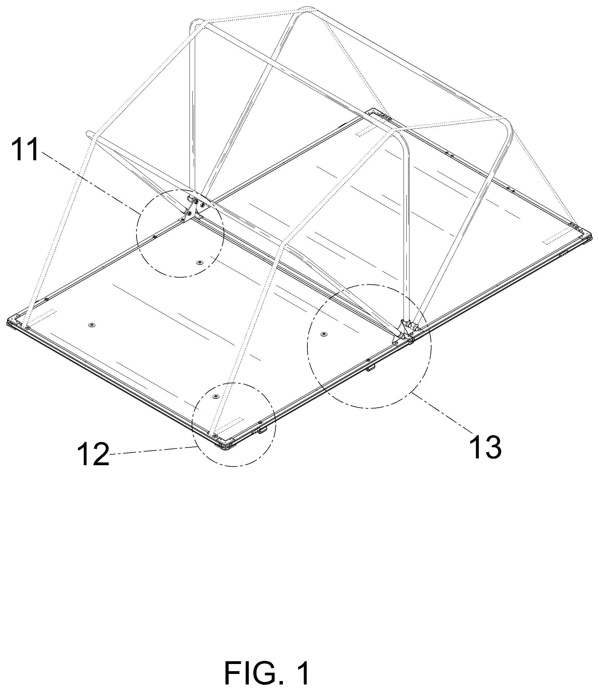 Patent USD1077962 Figure 1 – Rooftop tent frame