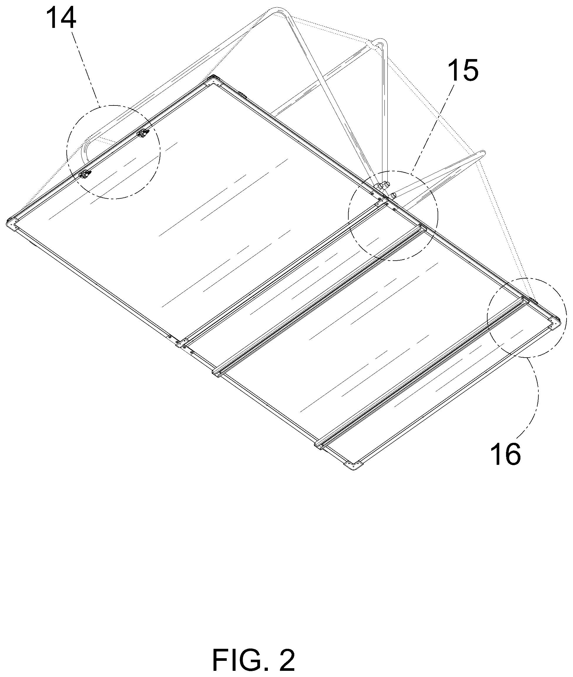 Patent USD1077962 Figure 2 – Rooftop tent frame