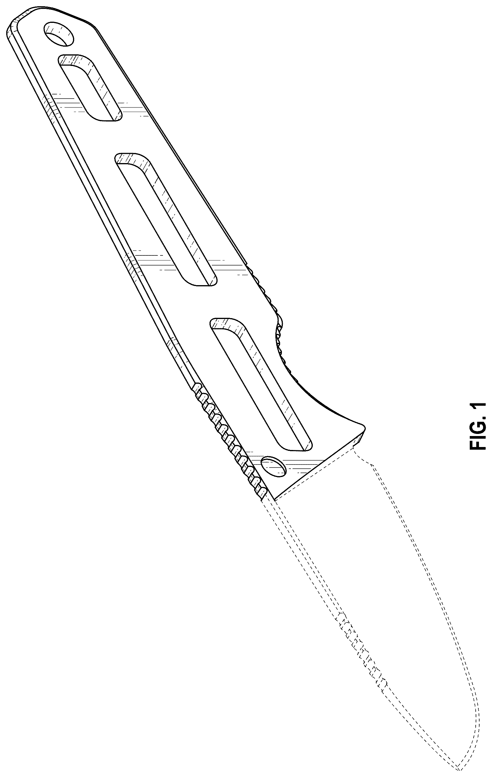 Patent USD1077970 Figure 1 – Knife handle