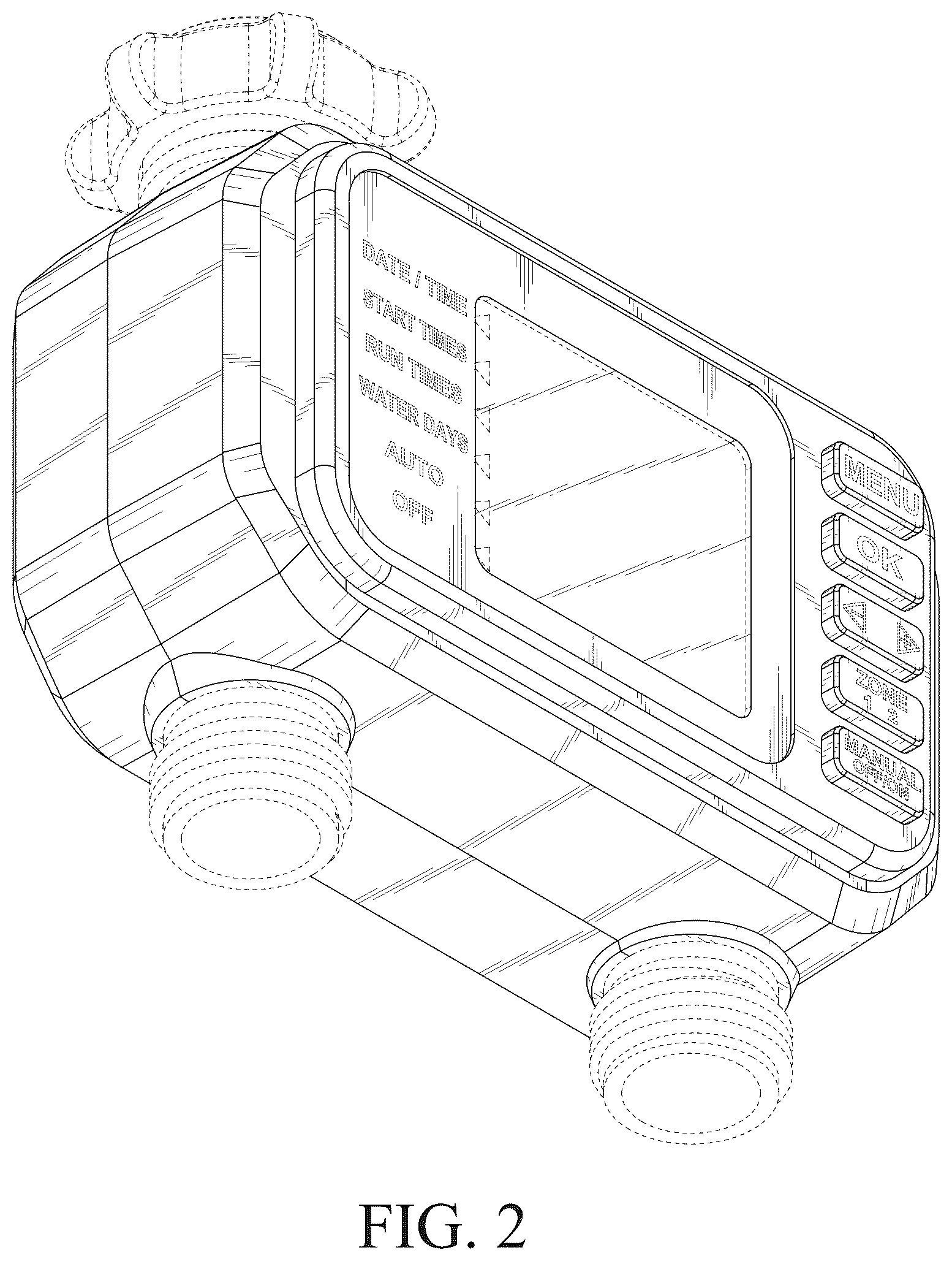 Patent USD1077986 Figure 2 – Irrigation controller